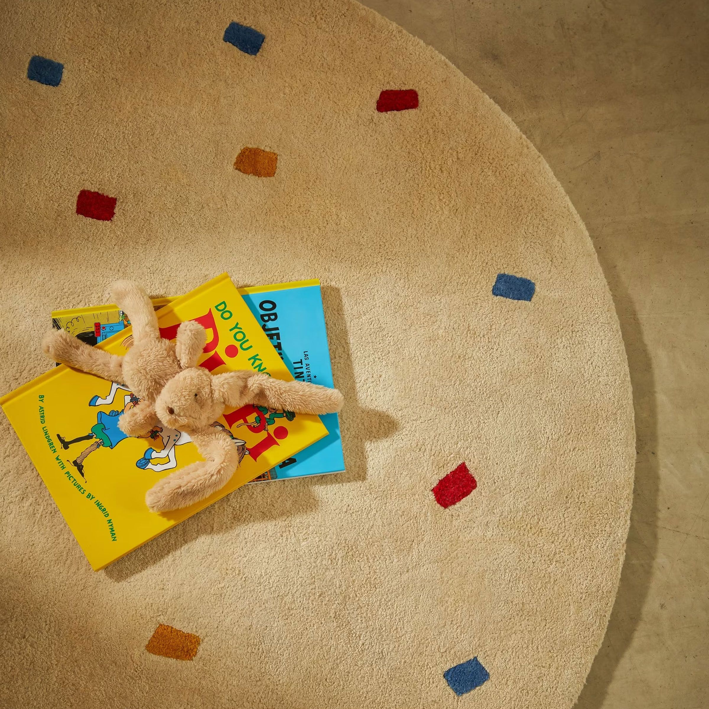 Kave Home Rond Vloerkleed Luli – Zacht Katoenen Tapijt van 120 cm voor de Kinderkamer