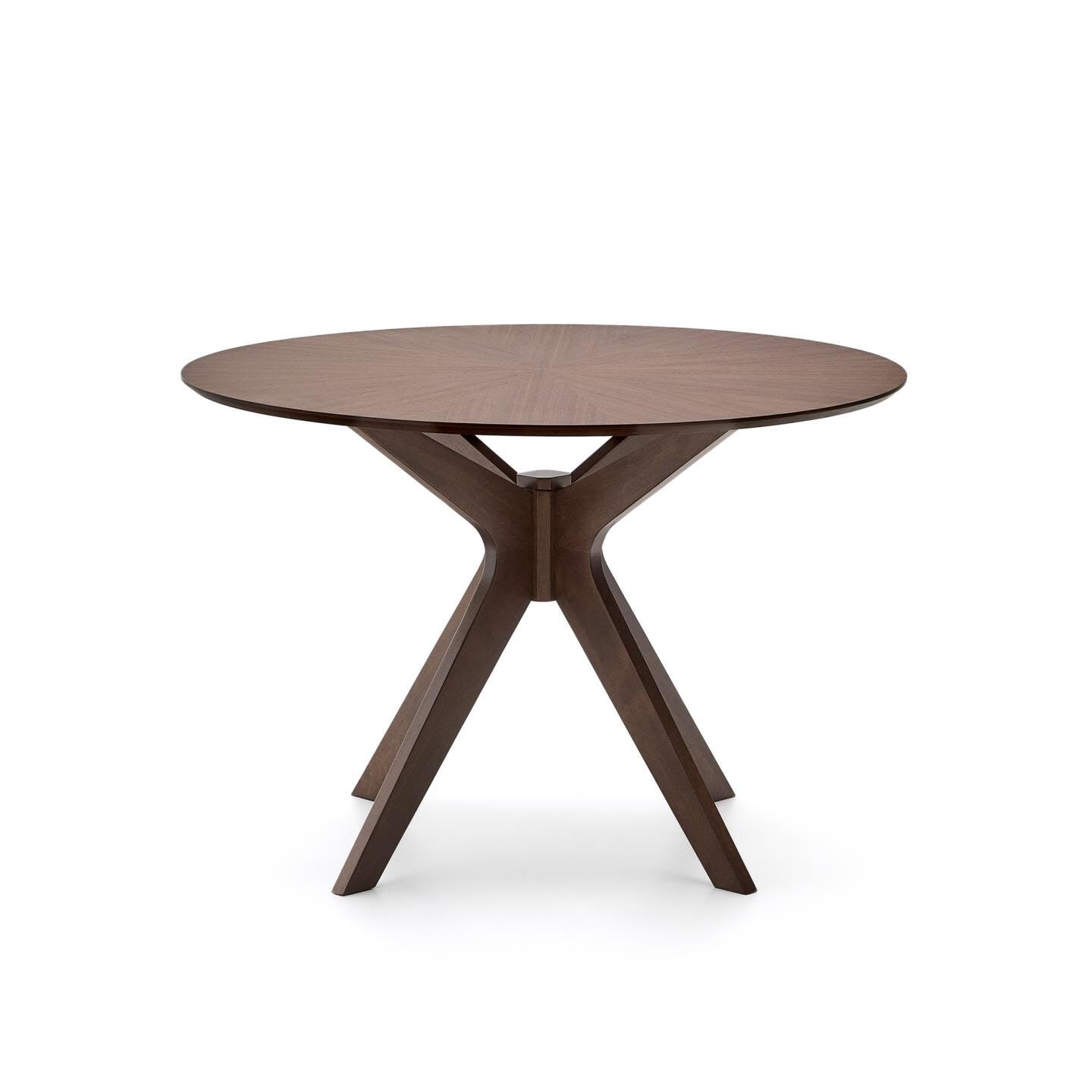 Kave Home ronde eettafel Naanim 100 cm – stijlvolle walnootfineer