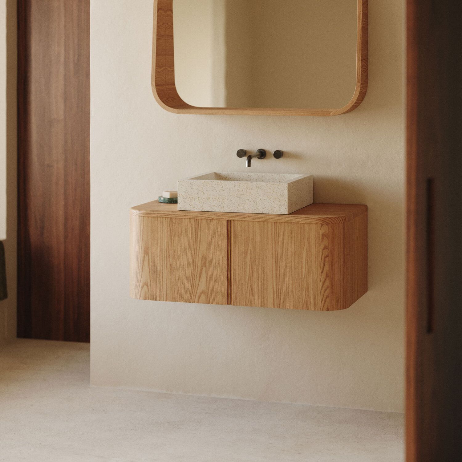 Kave Home Salaya Badkamermeubel – Elegant Essenfineer in 90 cm