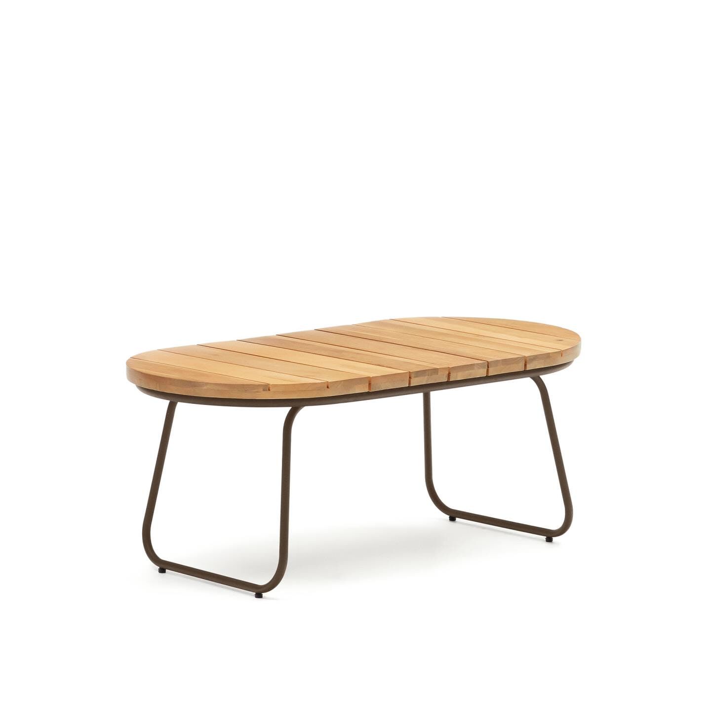 Kave Home Salguer Outdoor Salontafel – Ovaal acaciahout, 100 × 50 cm