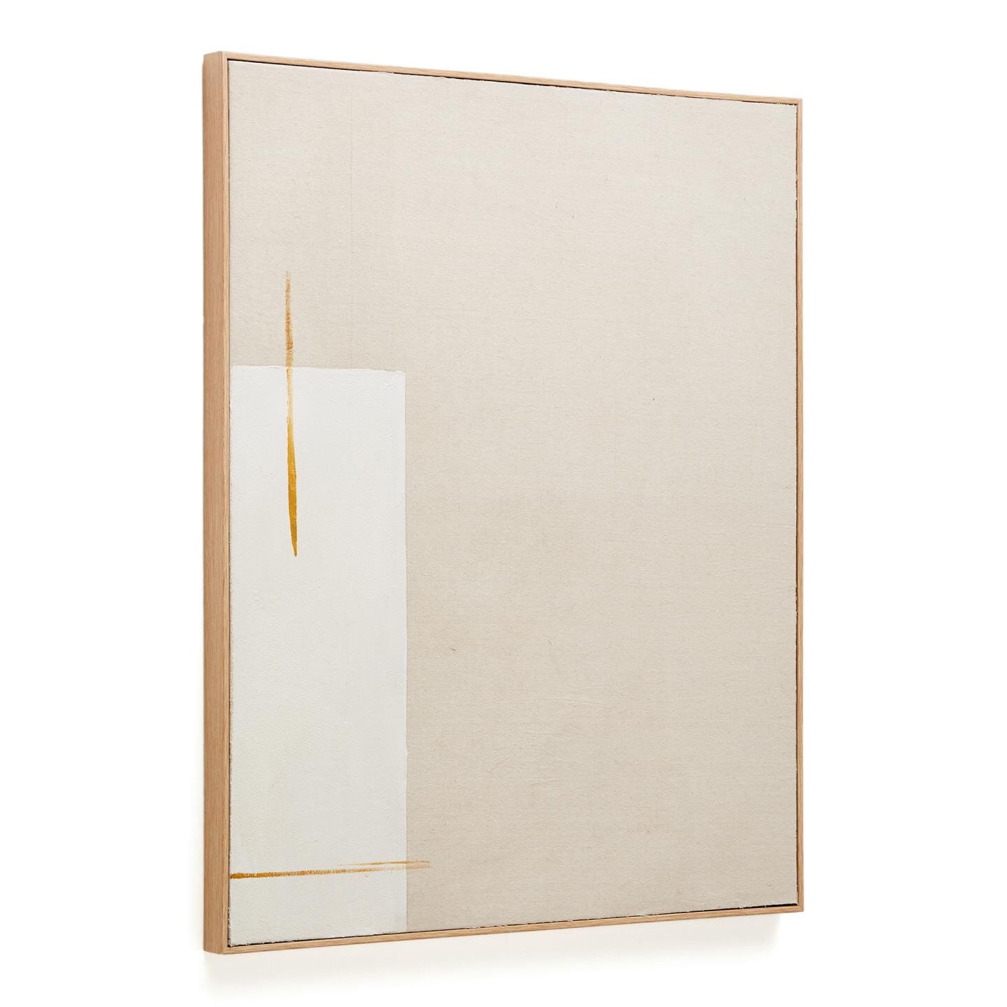 Kave Home Salin – Elegant Linnen Schilderij met Verticale Strepen, 100 × 80 cm, Beige