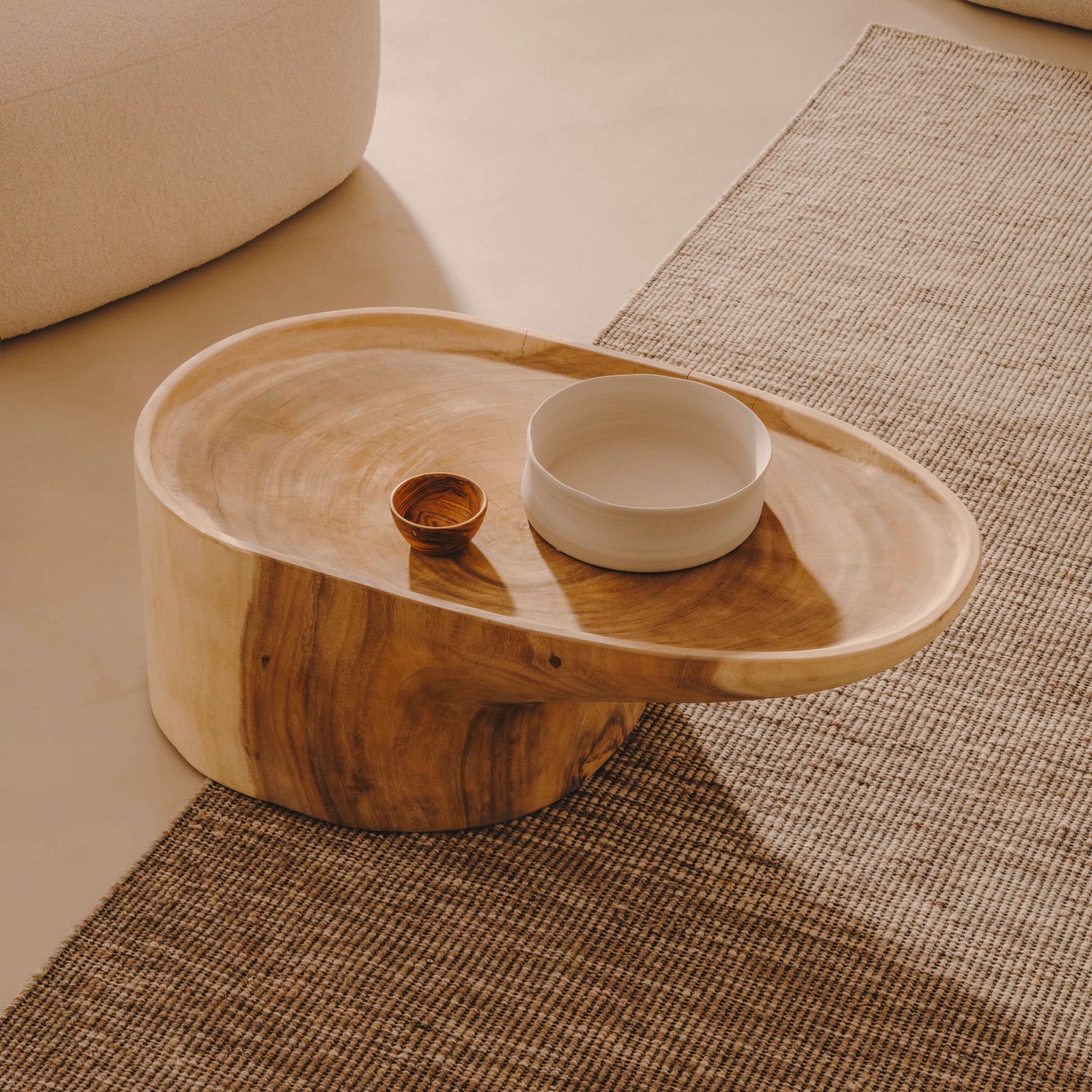 Kave Home Salontafel Mosi – Massief Mungurhout, 90 × 50 cm – Natuurlijk Design