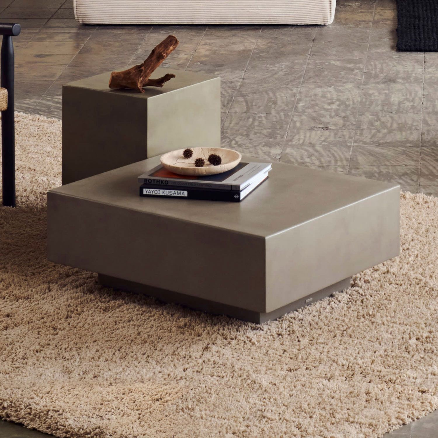 Kave Home Salontafel Rustella Cement – Moderne Vierkante Tafel voor Binnen en Buiten