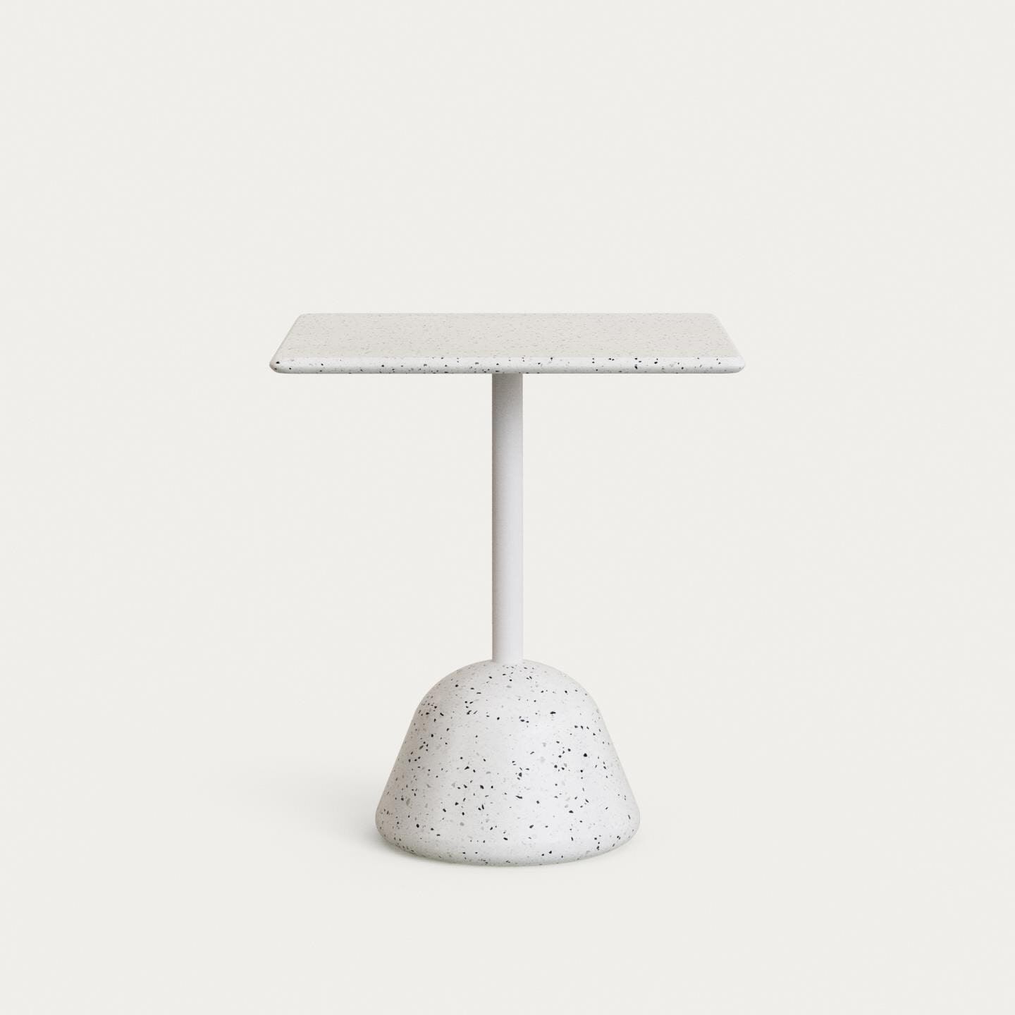 Kave Home Saura Bartafel 70 × 70 cm – Wit Terrazzo, robuust en tijdloos