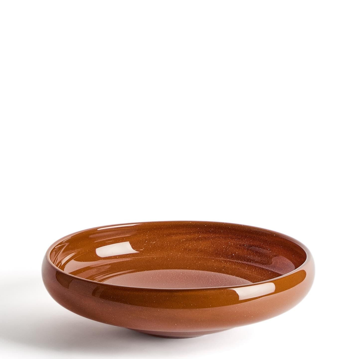 Kave Home Schaal Denuo Glas – Minimalistische tafeldecoratie 34 cm, bruine tint