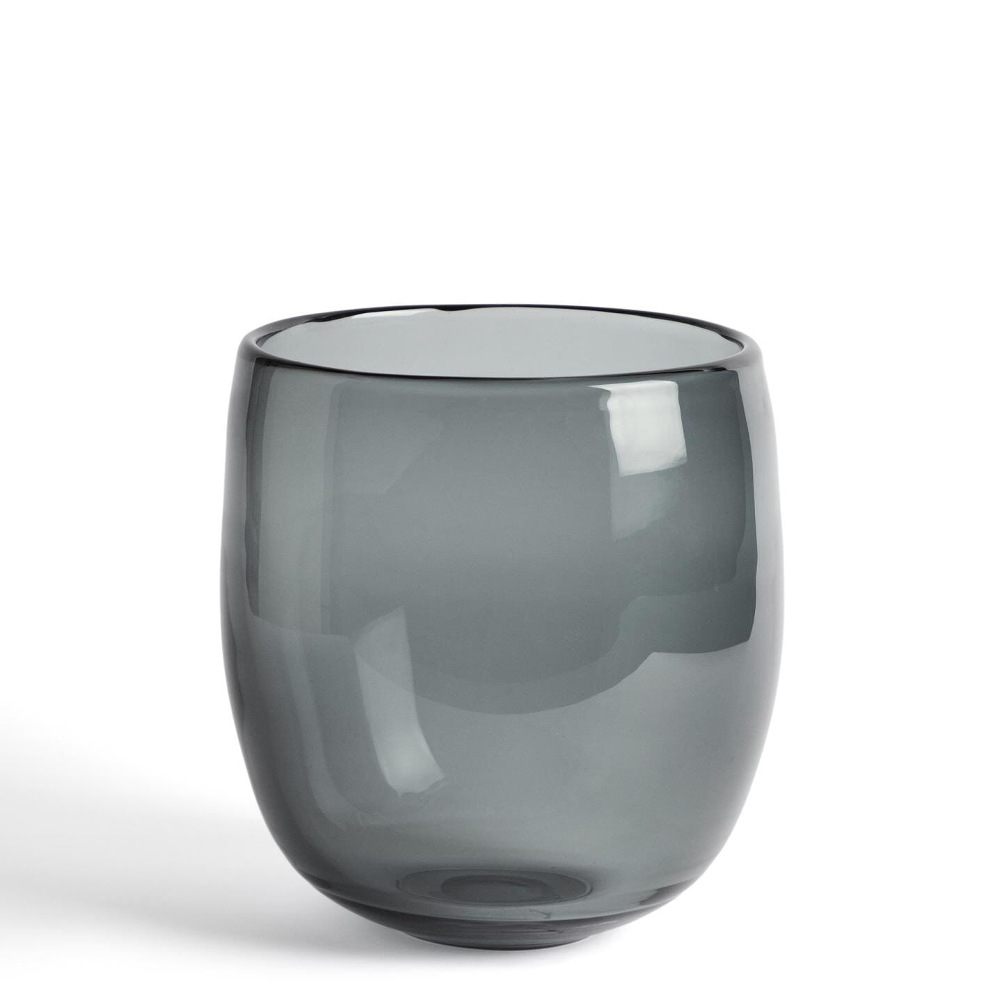 Kave Home Sirau Glazen Vaas – Elegante Grijze Accent in 25 cm