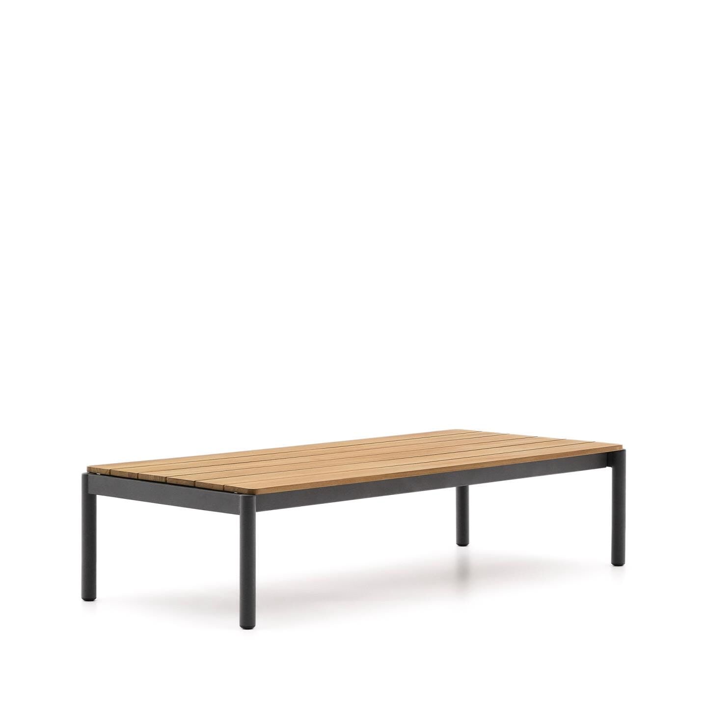 Kave Home Sorells Salontafel – Teakhout & Grijs Aluminium voor de Buitenruimte