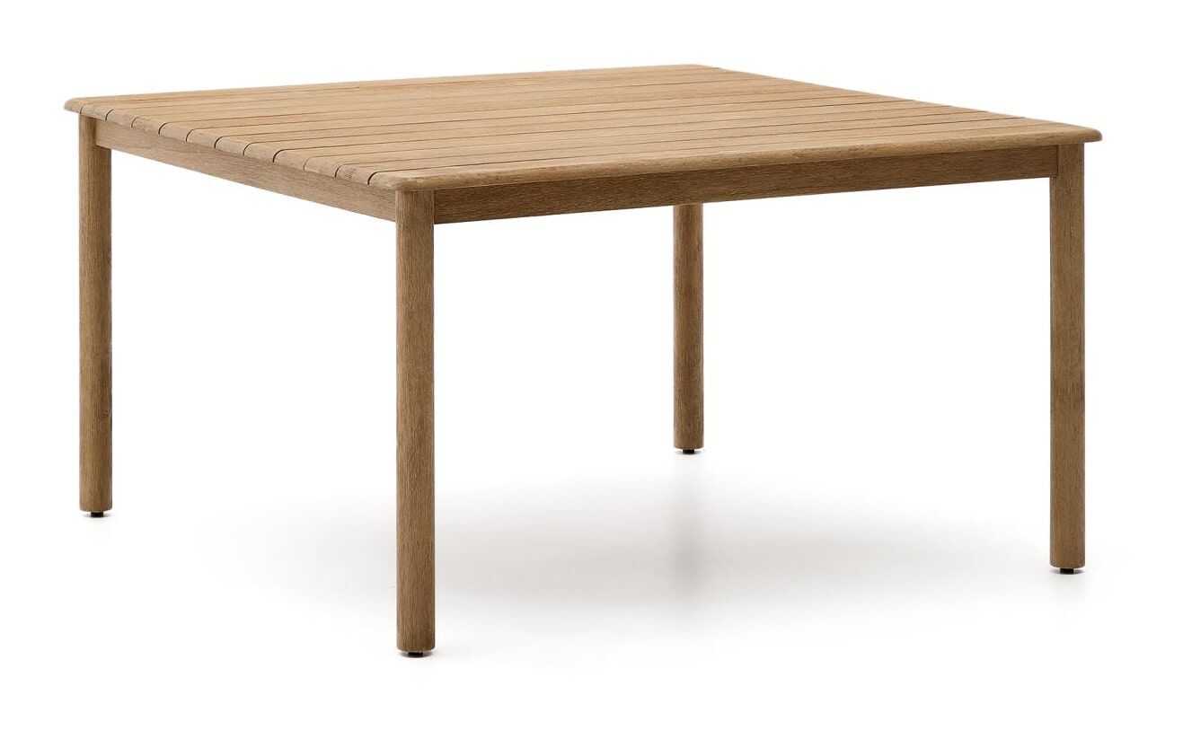 Kave Home Sori vierkante eettafel – massief acaciahout, natuurgetrouw en weerbestendig (135 × 135 cm)