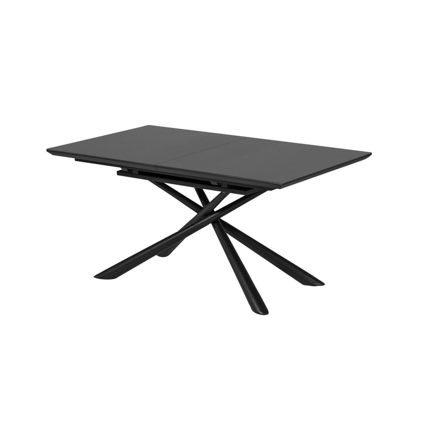 Kave Home Theone uitschuifbare eettafel – zwart, 160‑210 cm