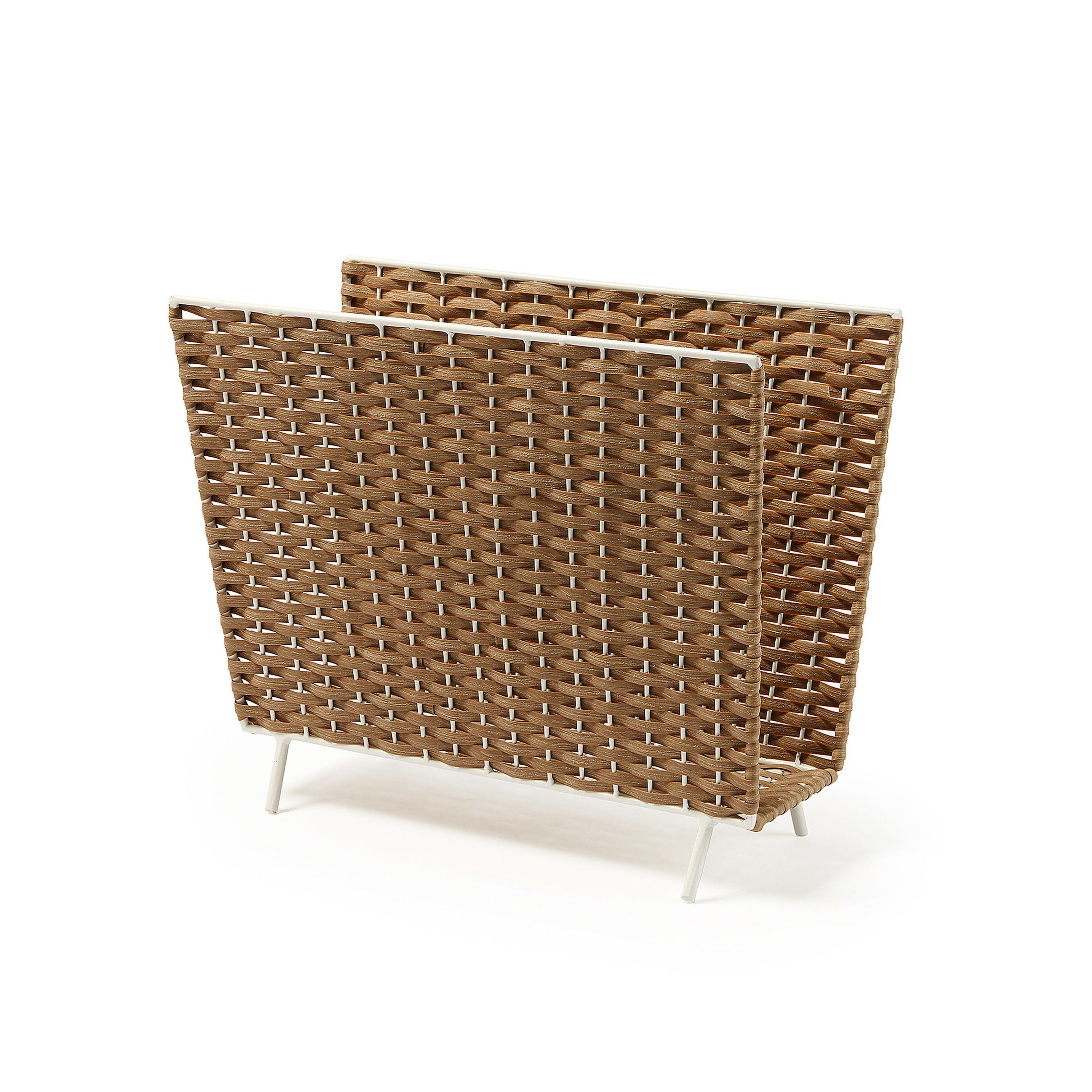 Kave Home Tijdschriftenhouder Shibori – Strakke witte opbergpartner