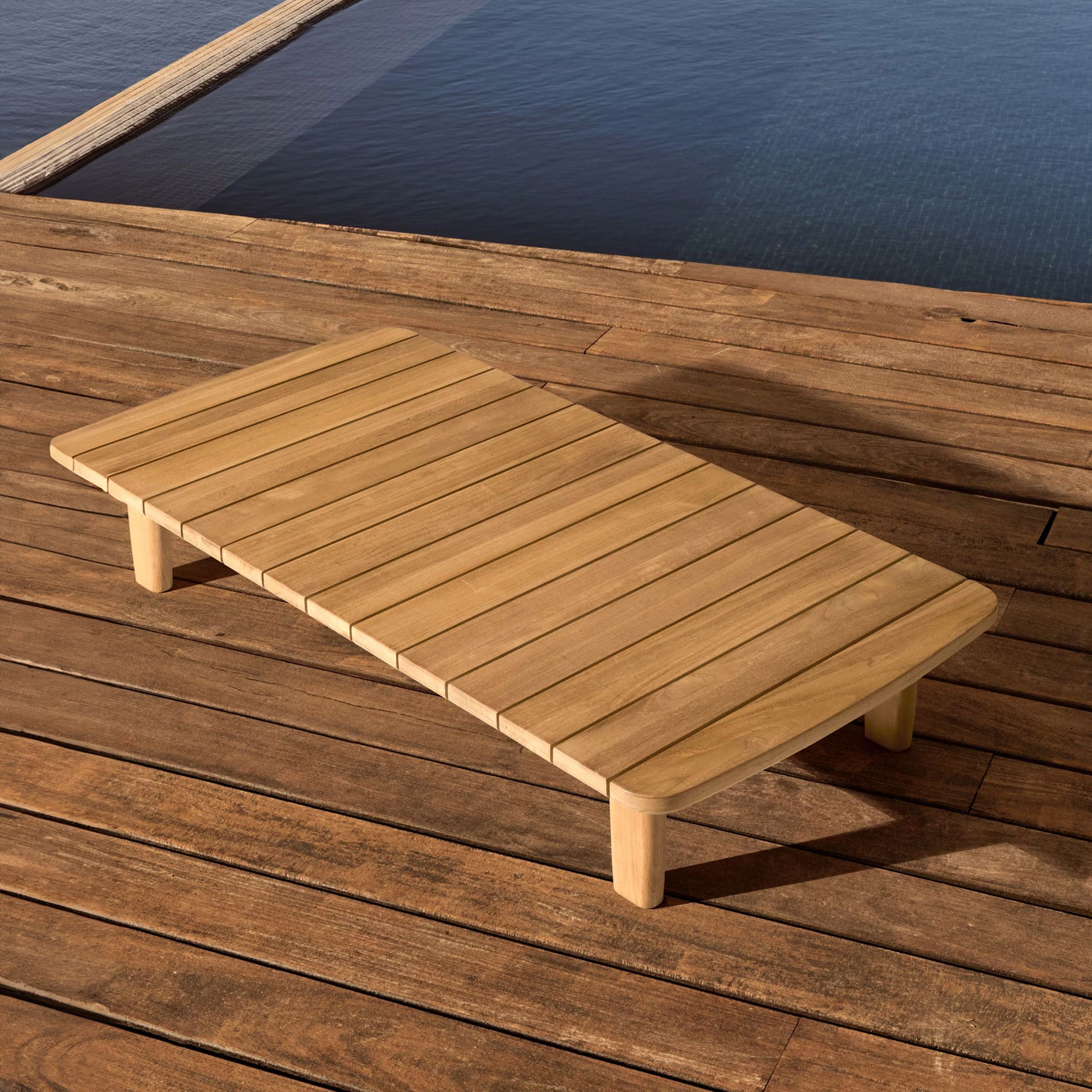 Kave Home Tirant Salontafel Teakhout – Stijlvolle Buitenlounge van 140 × 70 cm