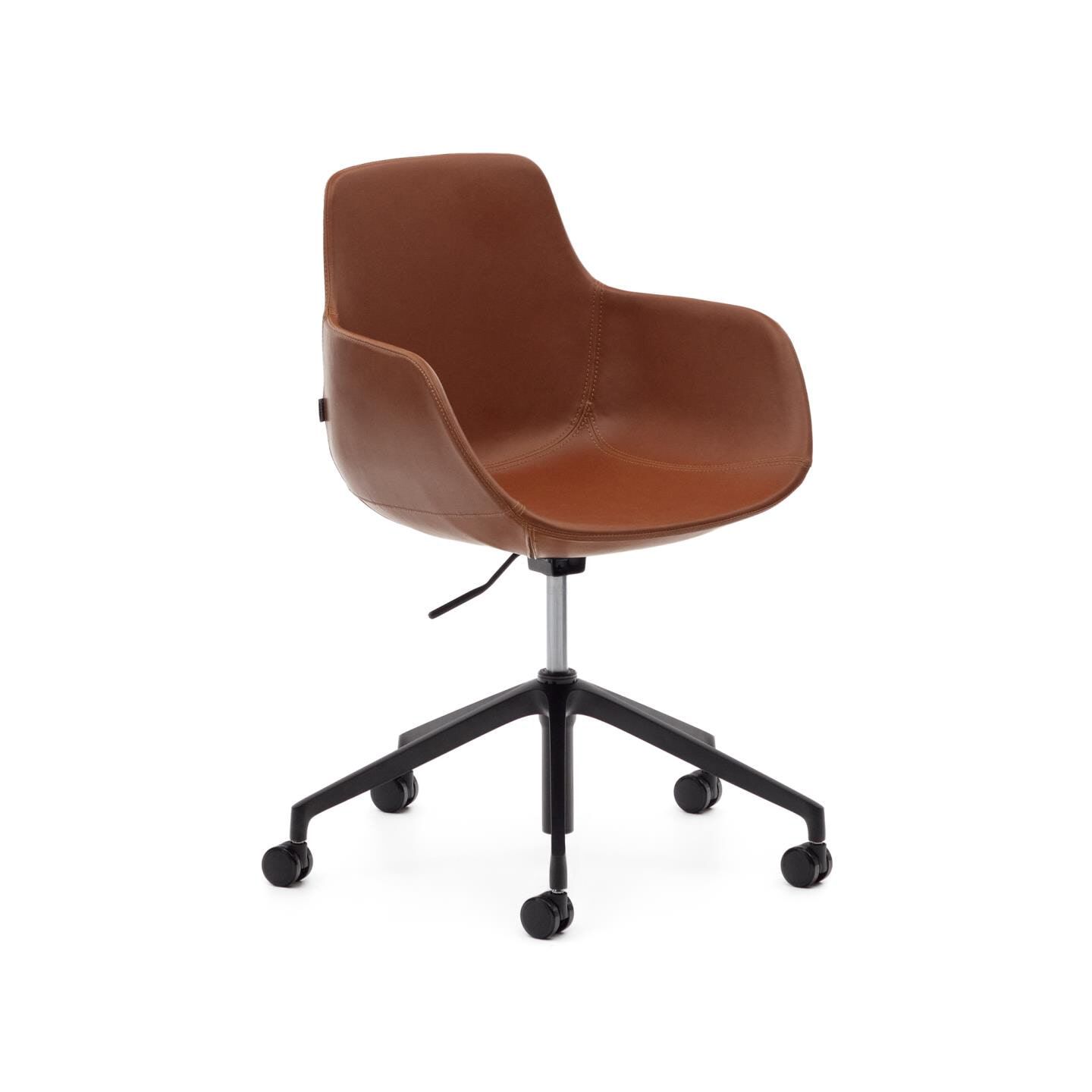 Kave Home Tissiana Bureaustoel in Warm Bruin – Comfort en Design voor Jouw Werkplek