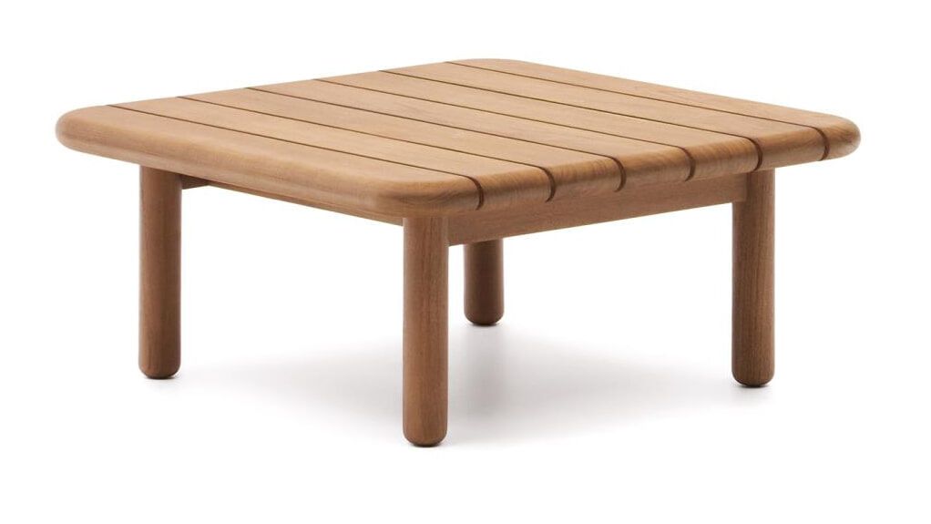 Kave Home Turqueta bijzettafel – massief teakhout, vierkant 70 × 70 cm