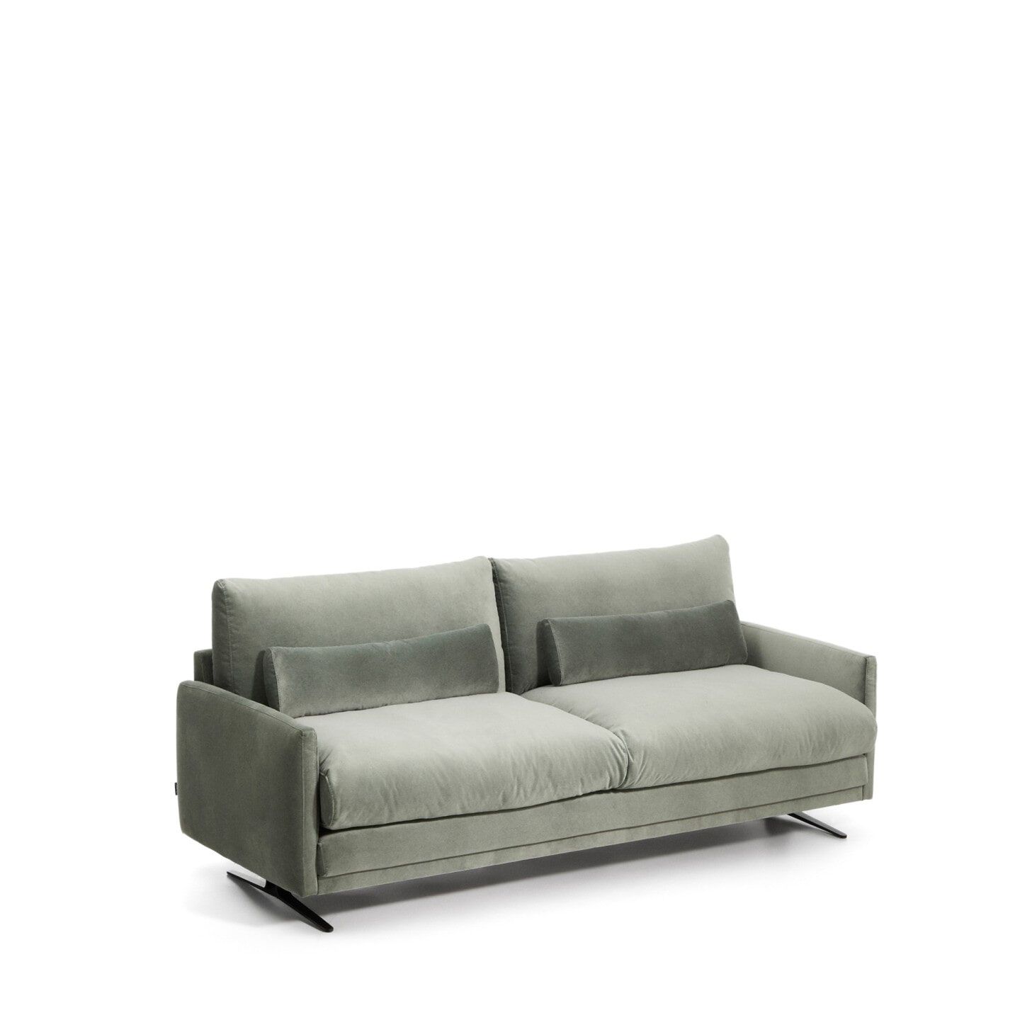 Kave Home Veliro 2‑zitsbank in groen fluweel – stijlvol comfort voor elk interieur