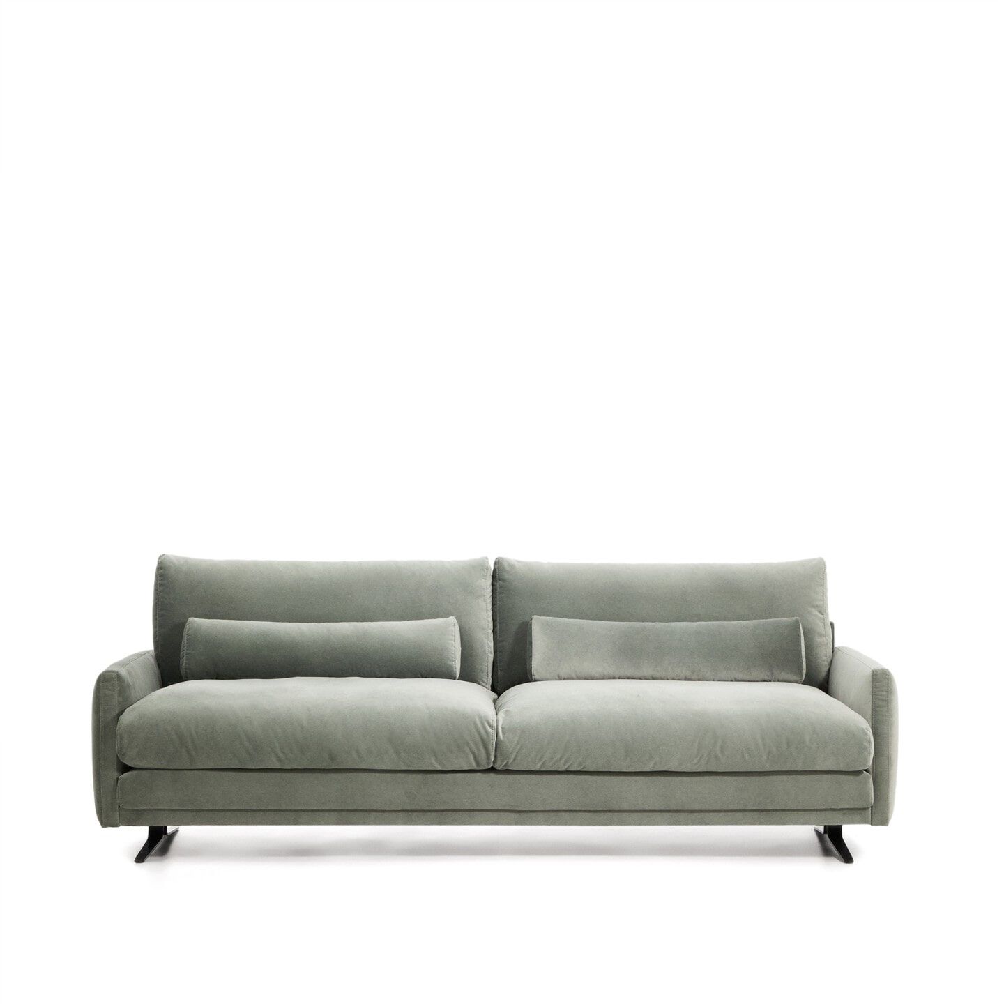 Kave Home Veliro 3‑zits velvet bank in groen – luxe comfort en duurzame stijl