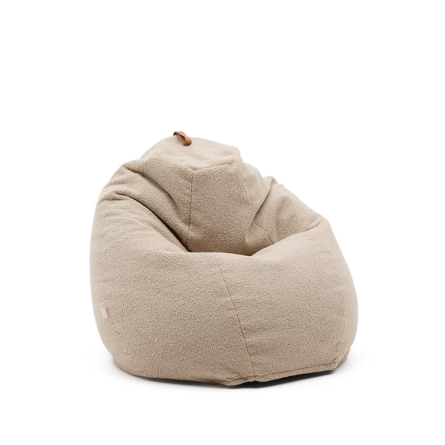 Kave Home Vicka Bouclé Zitzak – Warme Beige Poef voor Designinterieurs