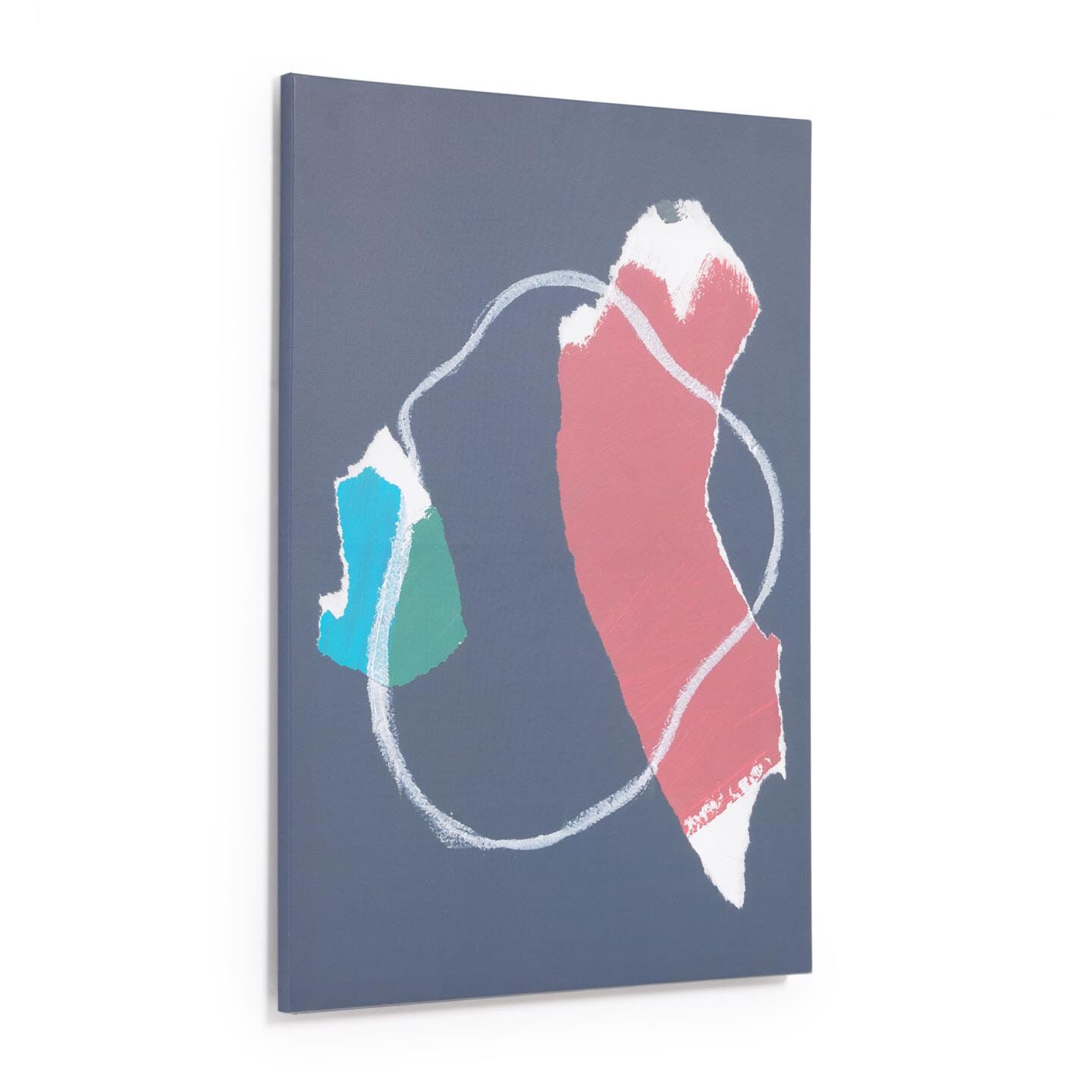 Kave Home Wanddecoratie Zoeli – Exclusief canvas in blauw (60 × 90 cm)