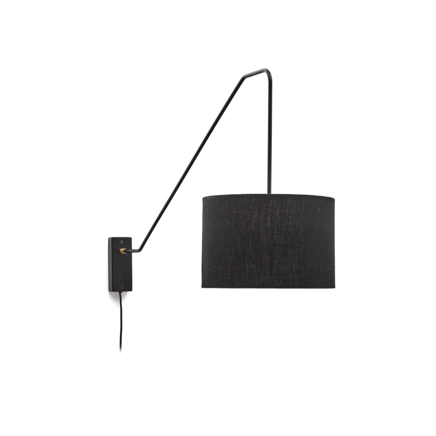 Kave Home Wandlamp Jex Linnen – Moderne Zwarte Sfeerlicht voor Elk Interieur