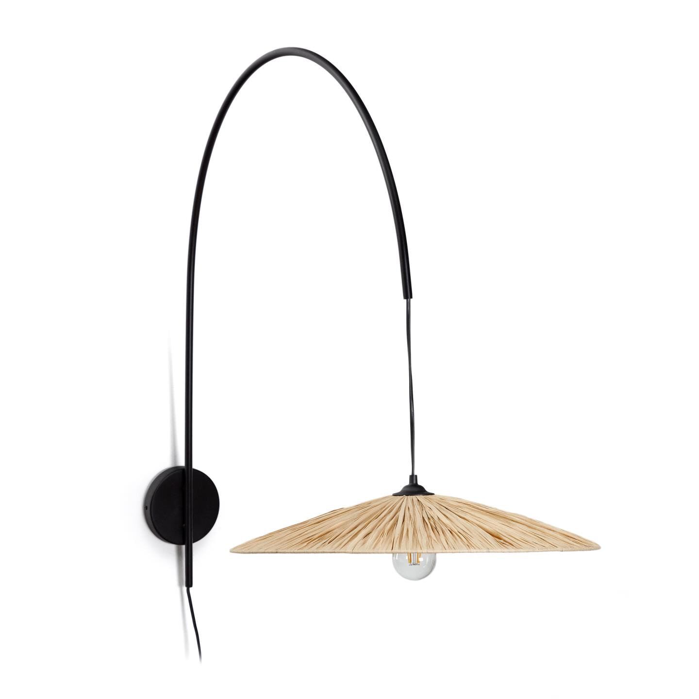 Kave Home Wandlamp Rosella Raffia – Natuurlijke Wandverlichting in Naturel