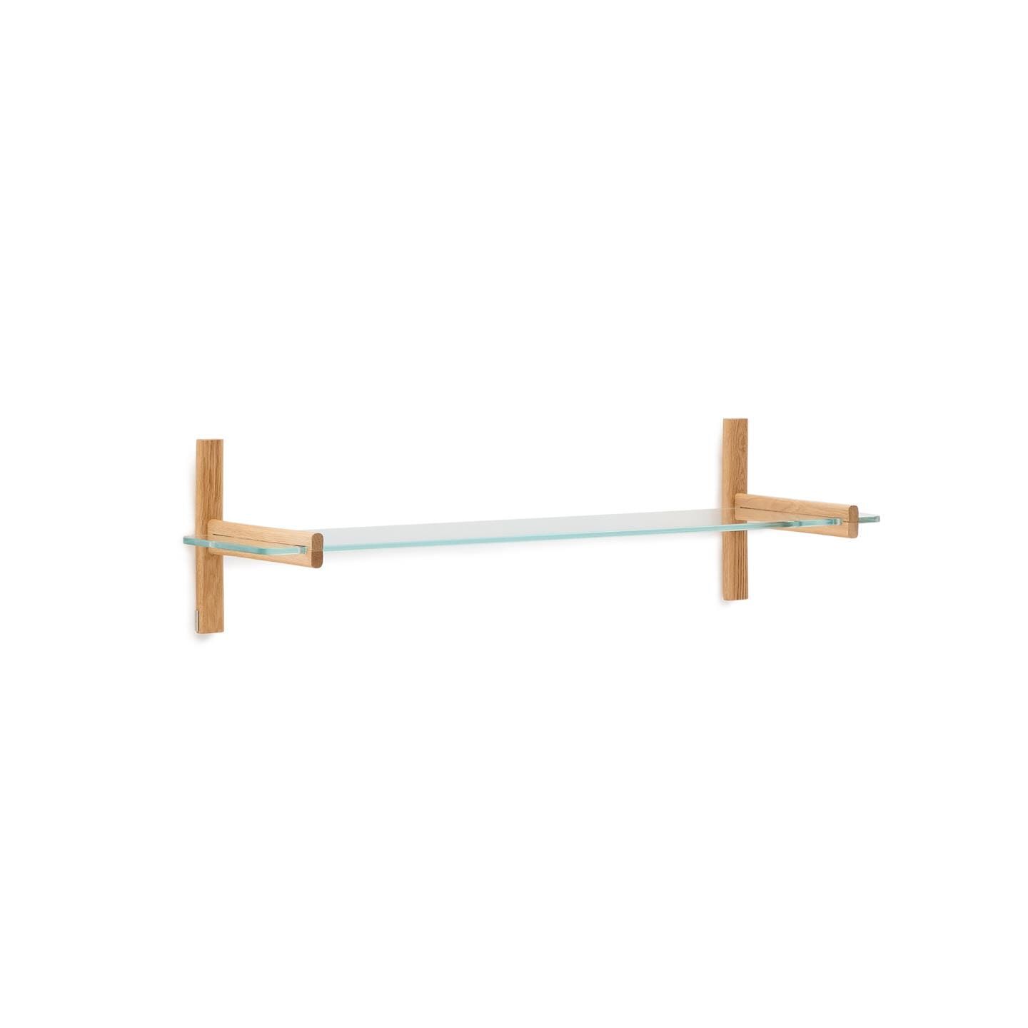 Kave Home Wandrek Sitra – Elegante eikenhouten en glazen stelling voor iedere muur