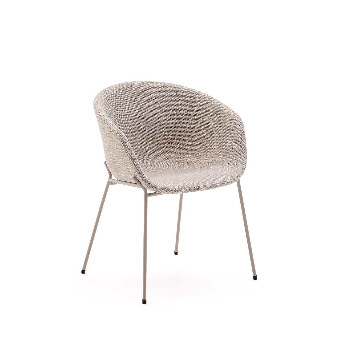 Kave Home Yvette eetkamerstoel in Beige – elegant, duurzaam en comfortabel
