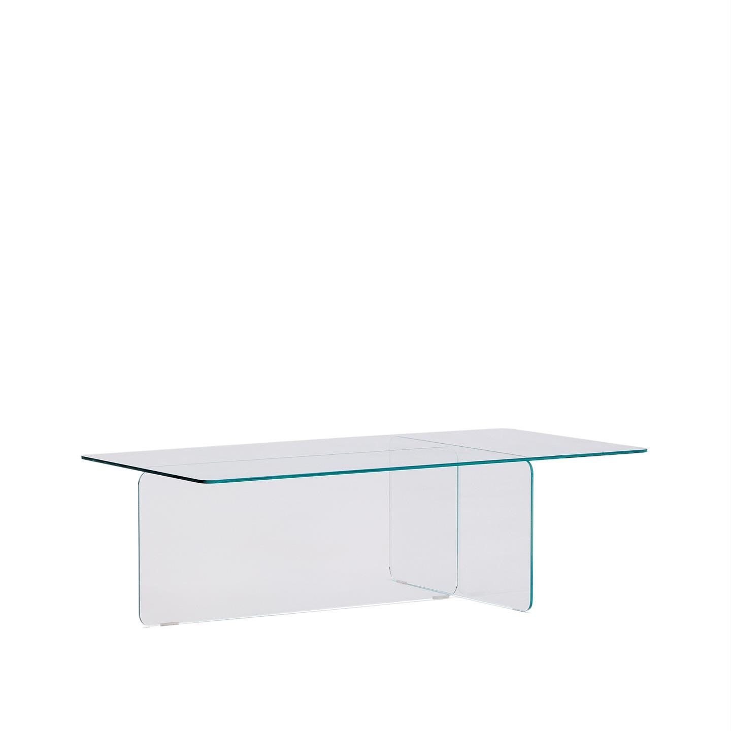 Kave Home Zaren Salontafel – Transparant gehard glas, 120 × 60 cm