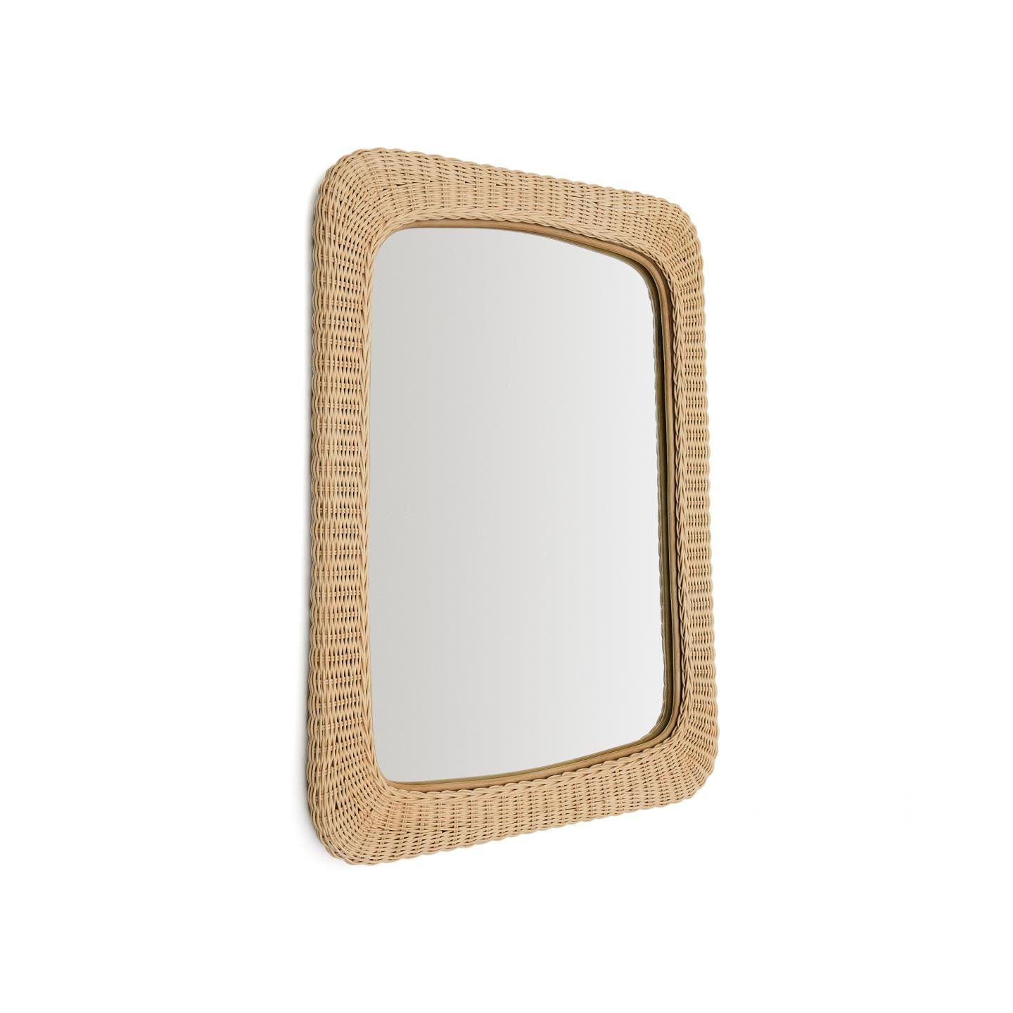 Kave Home Zilna Rotanspiegel 79 × 58 cm – Natuurlijke Elegantie voor Modern Wonen
