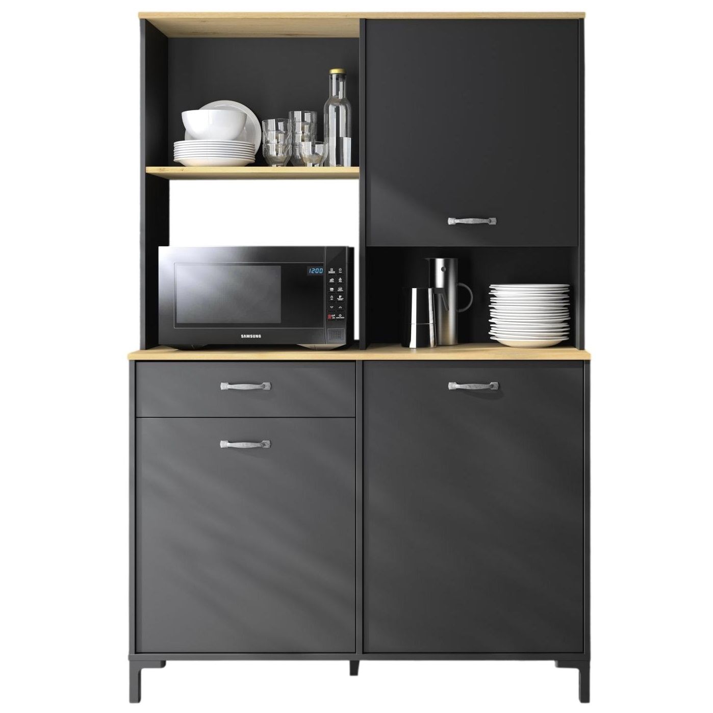 Keukenkast Fano 119×180 cm – Strak antraciet voor moderne keukens
