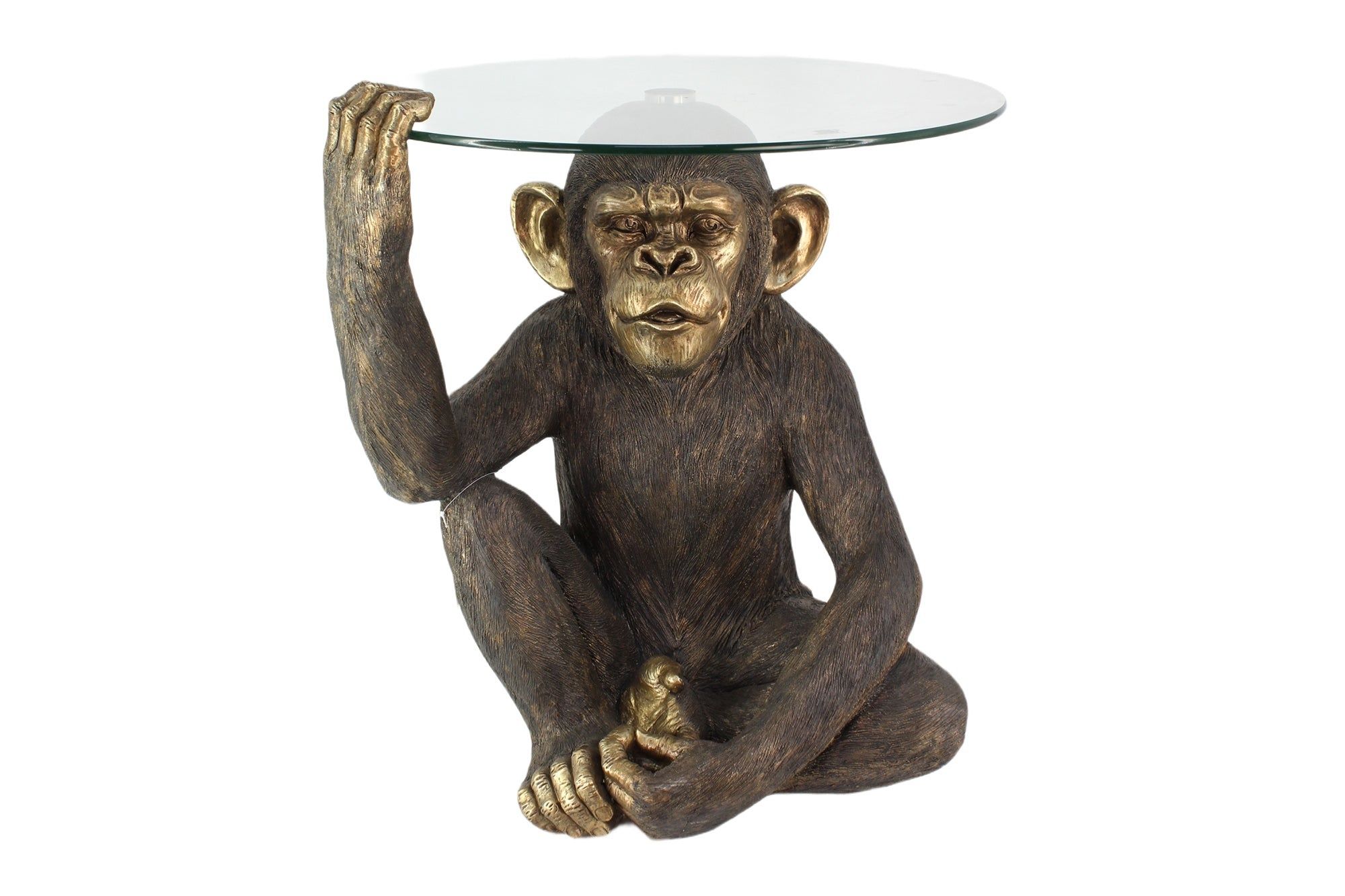 King Ape Salontafel 65 cm – strak zwart‑gouden design met gehard glas