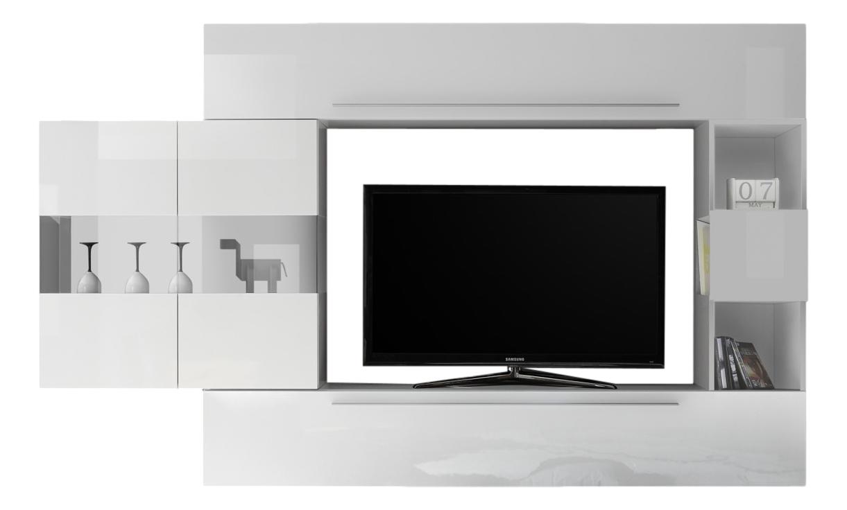 King TV‑wandmeubel set – Hoogglans wit, modern en functioneel