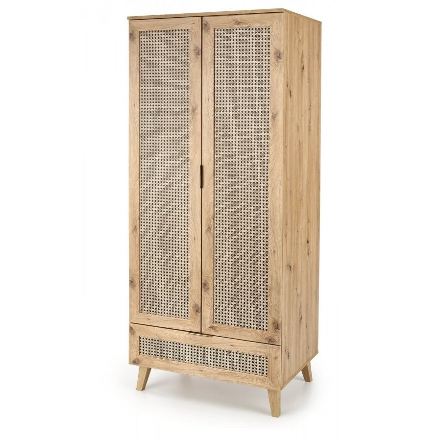 Kledingkast Borneo 200×80 cm – Artisan eiken met Scandinavisch‑boho flair