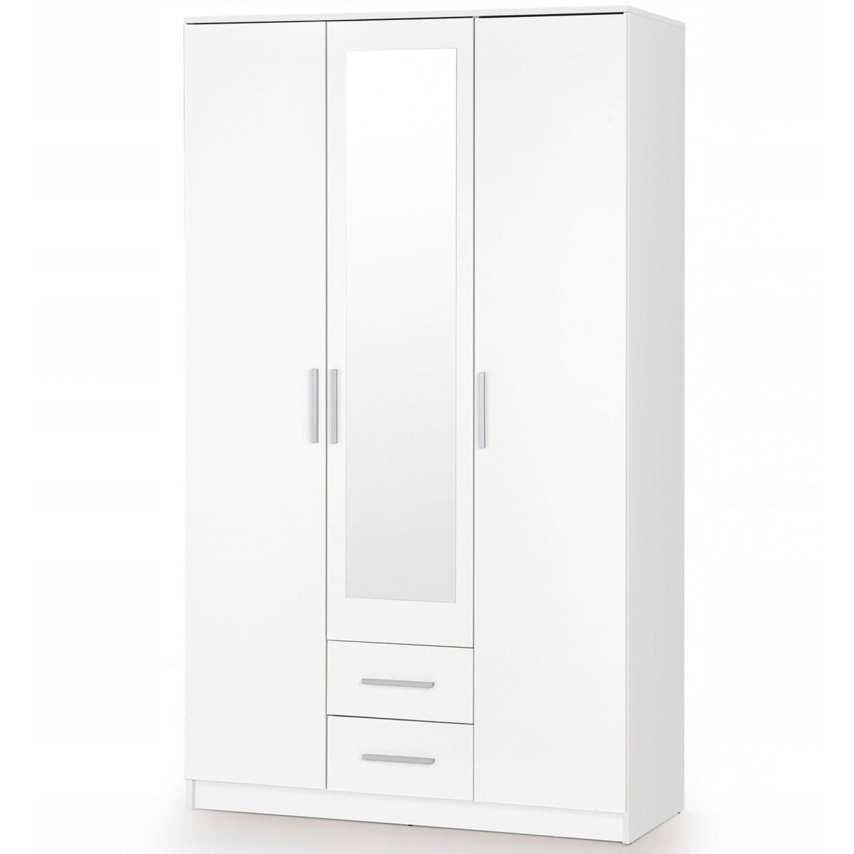 Kledingkast Lima 120 cm – Hoogglans wit met spiegeldeur