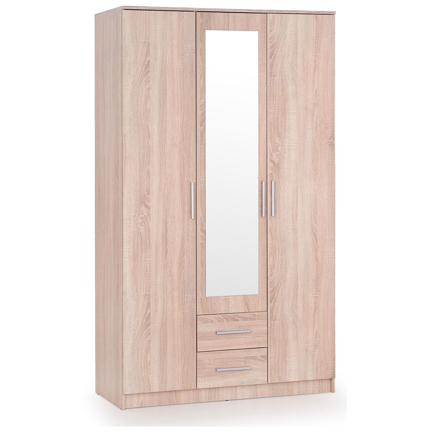 Kledingkast Lima 120 cm – Traditioneel design in sonoma eiken met spiegeldeur