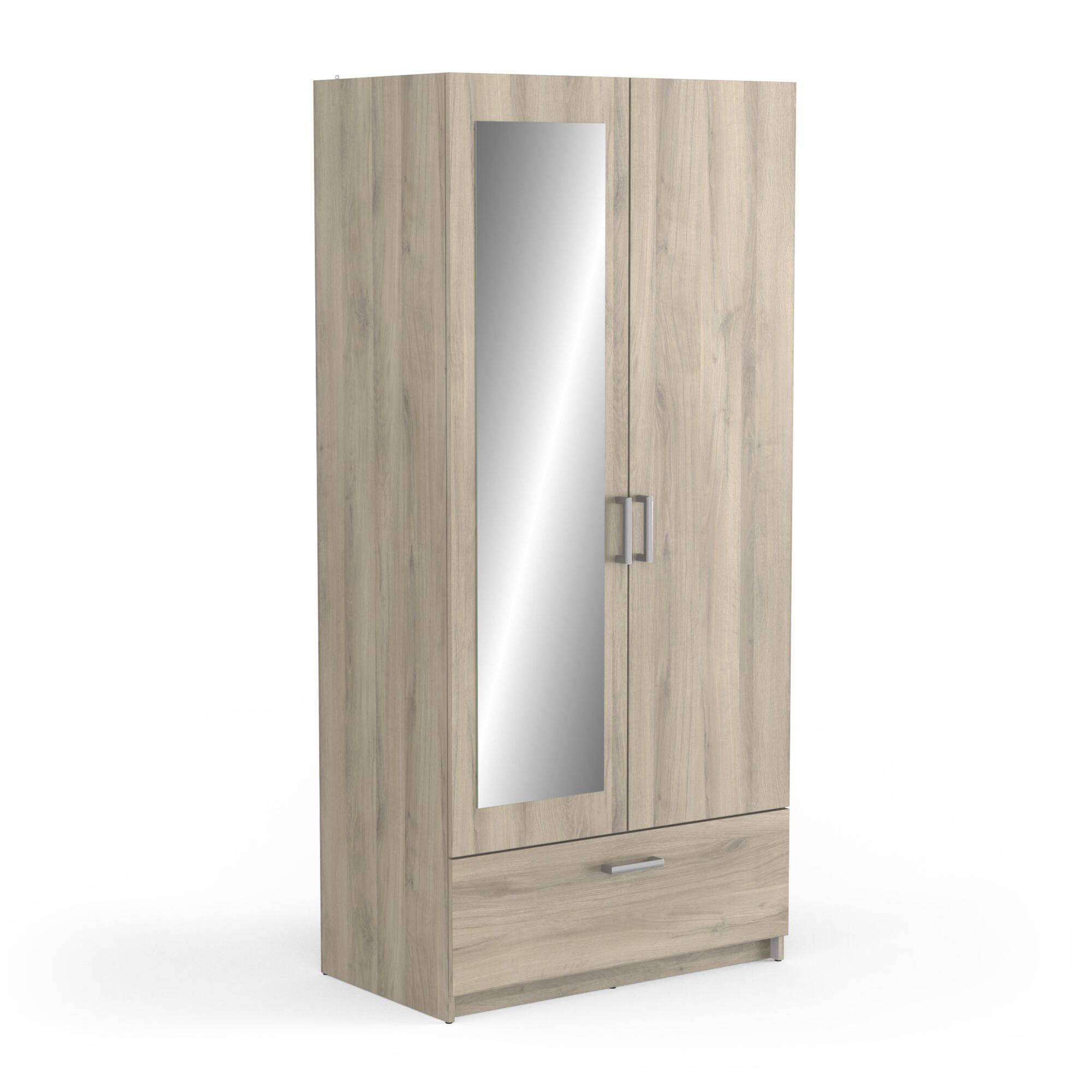 Kledingkast Ready 90 cm – Strakke opbergruimte in kronberg eiken met spiegeldeur