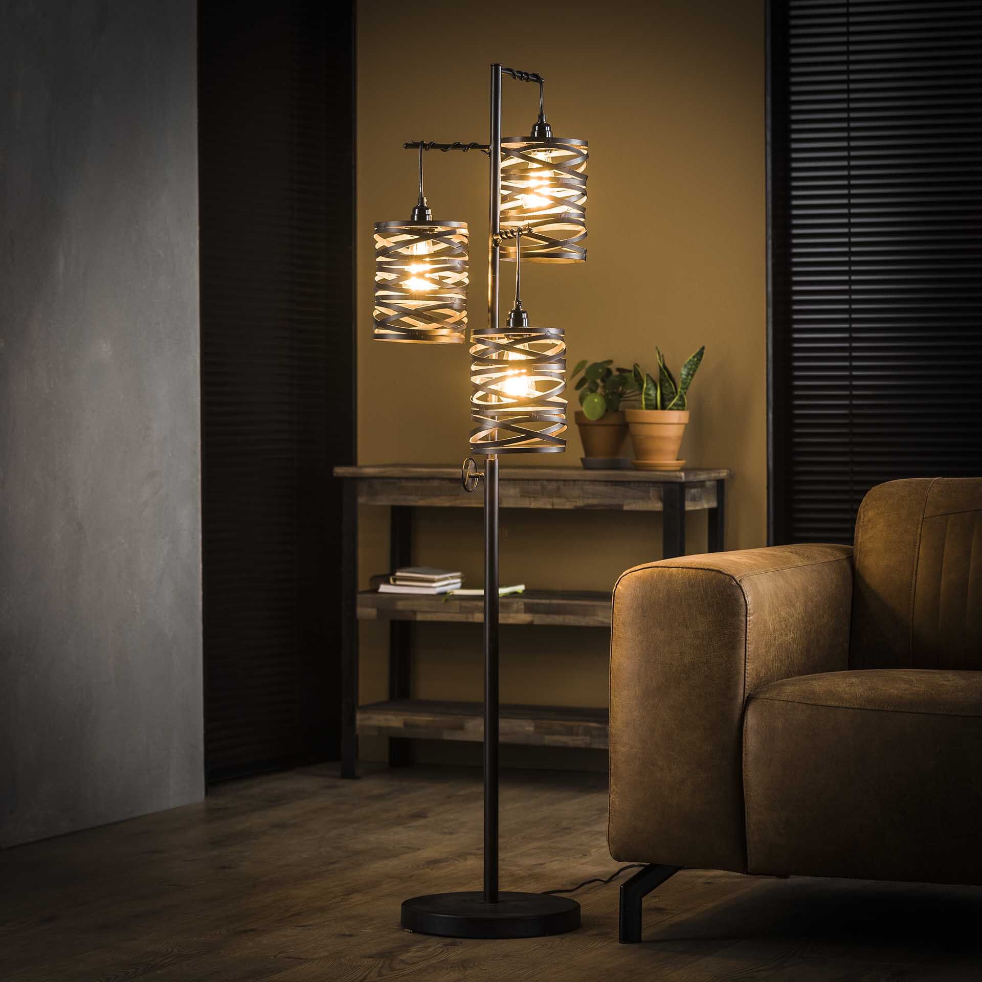 Kristina 3‑lampen Vloerlamp – Slate Grey | LifestyleFurn