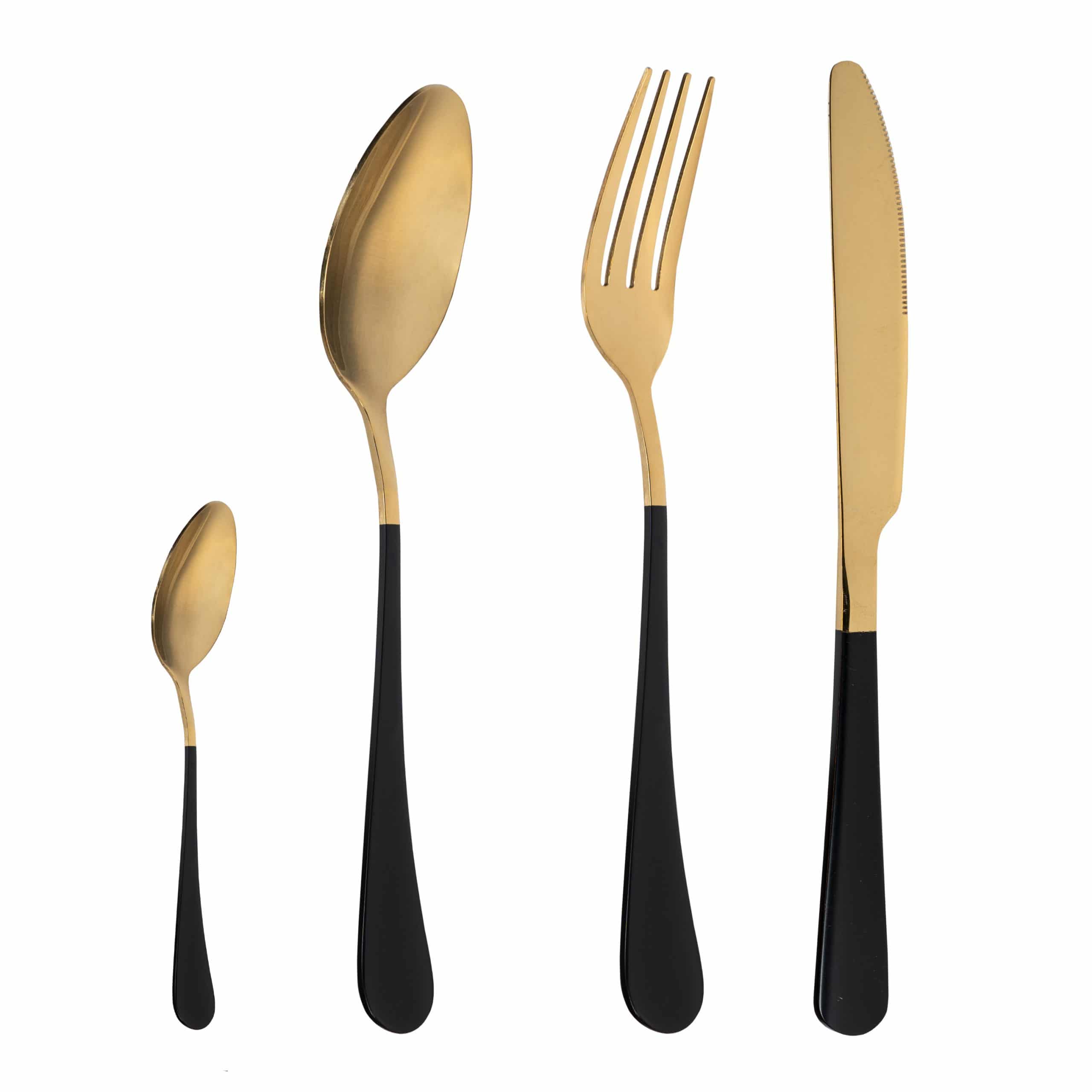 Krumble 4‑delige Bestekset – Goud & Zwart, Design & Duurzaamheid