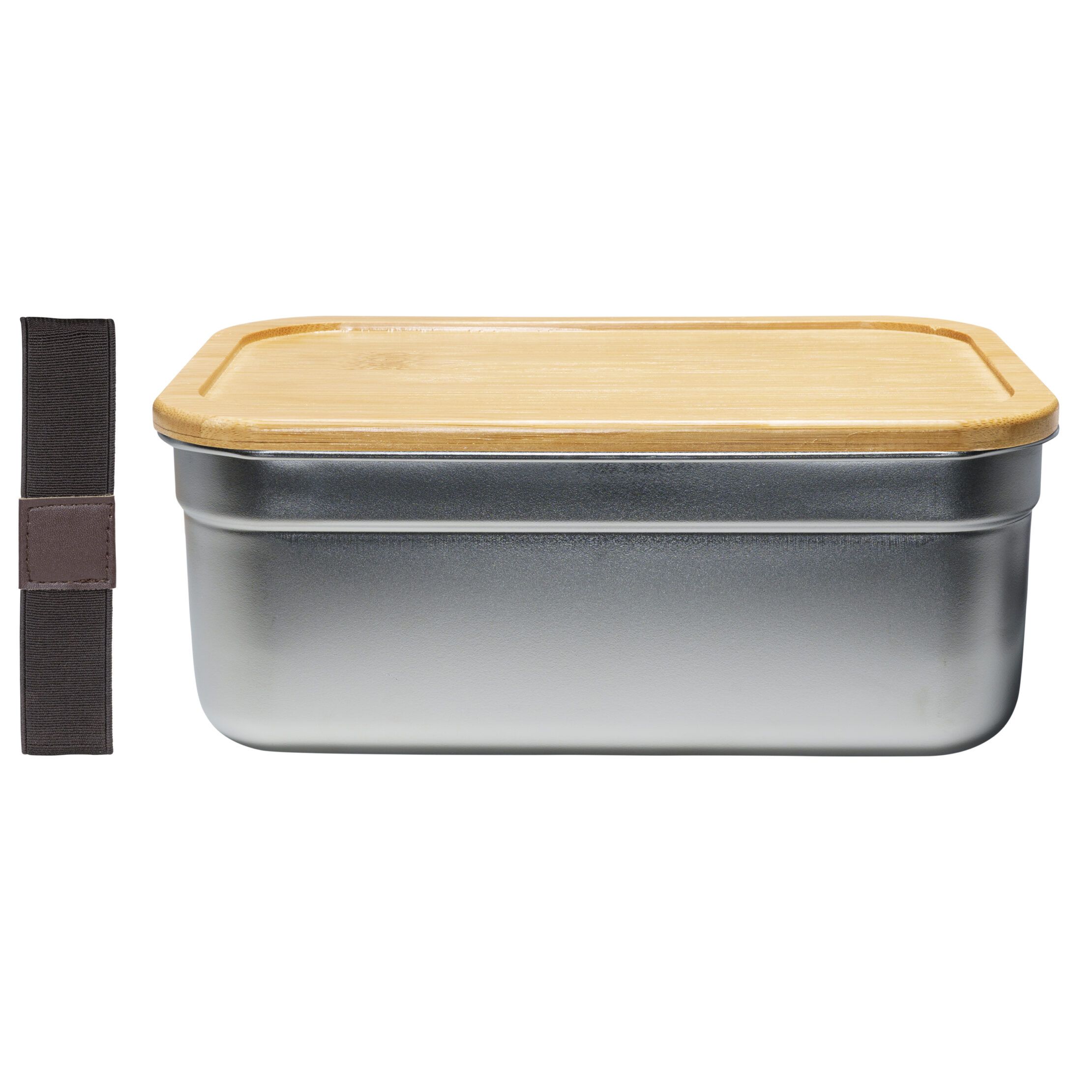 Krumble Broodtrommel – Duurzame RVS lunchbox met bamboe deksel en elastiek