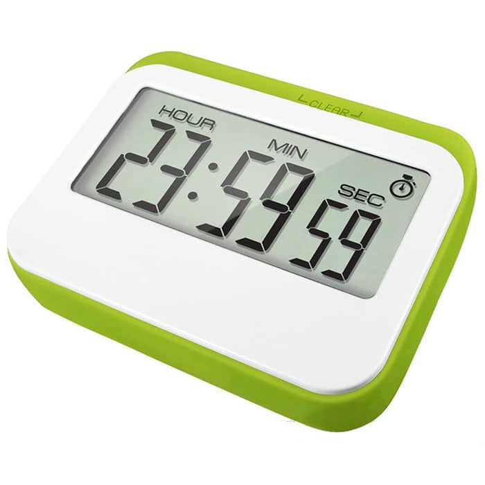 Krumble Digitale Kookwekker – Magnetisch, Rubberrand, Lichtgroen/Wit