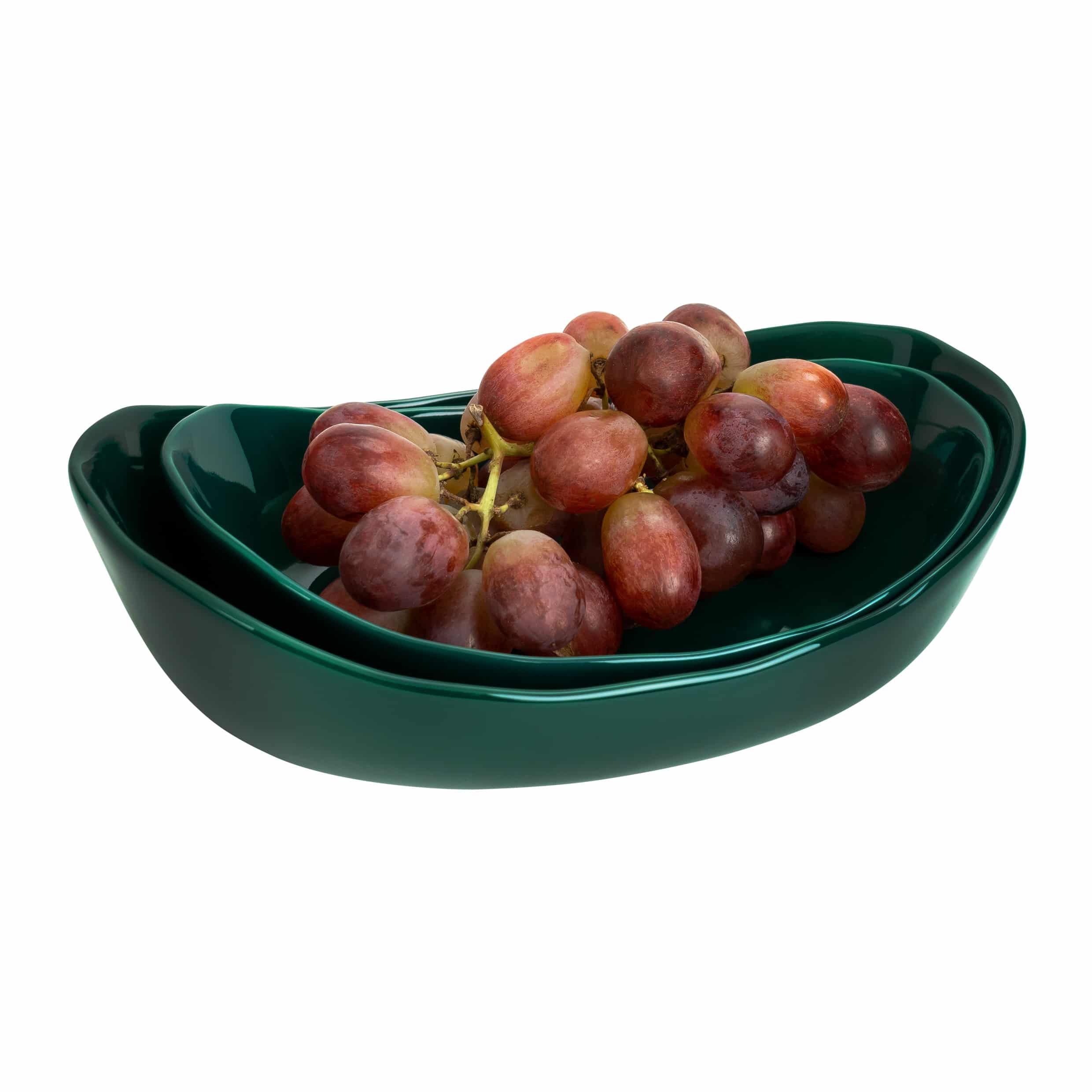 Krumble Donkergroene Serveerschaal Set – Elegante Keramiek voor Snacks en Gerechten