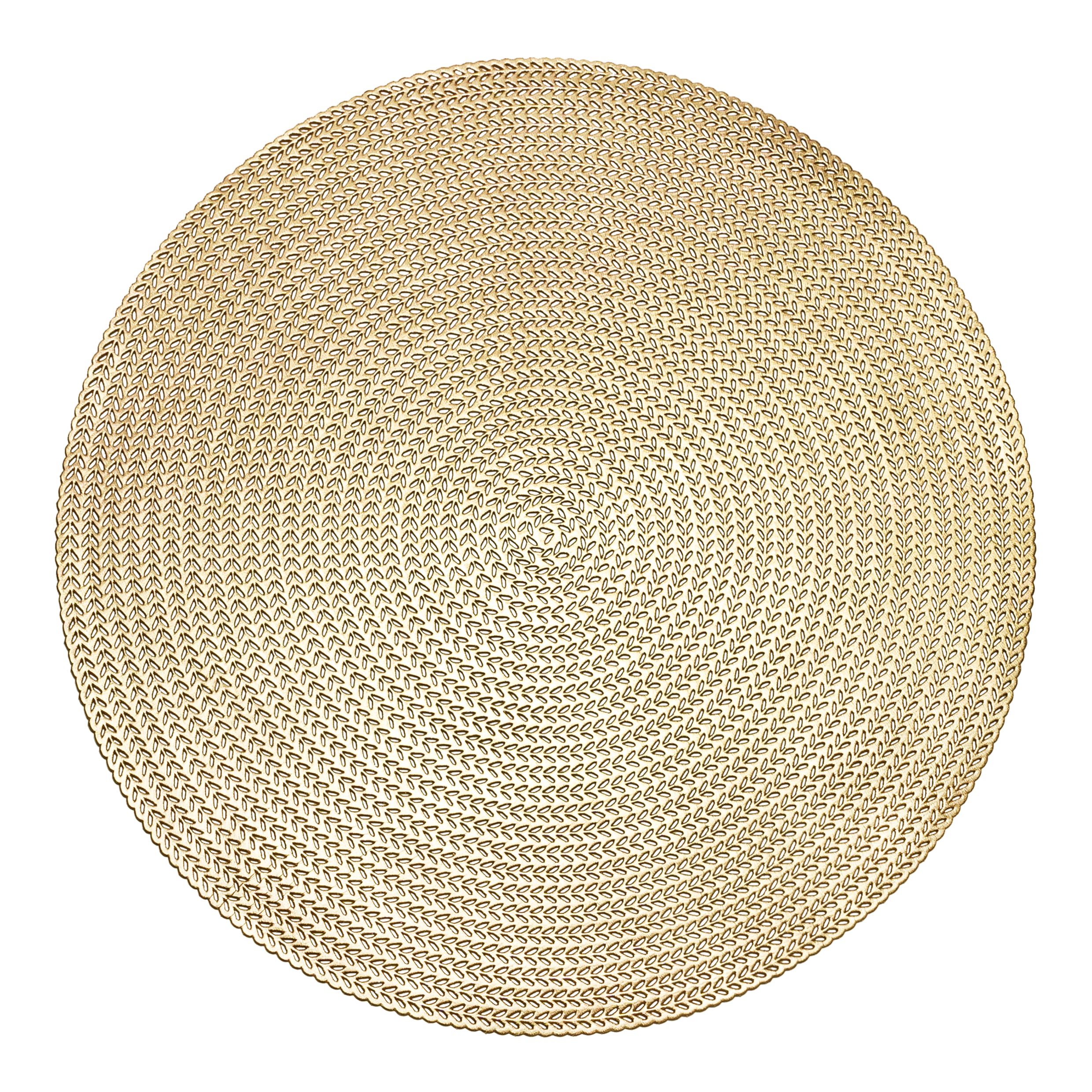 Krumble gouden ronde placemat van PVC – 37 cm, elegant tafelaccessoire