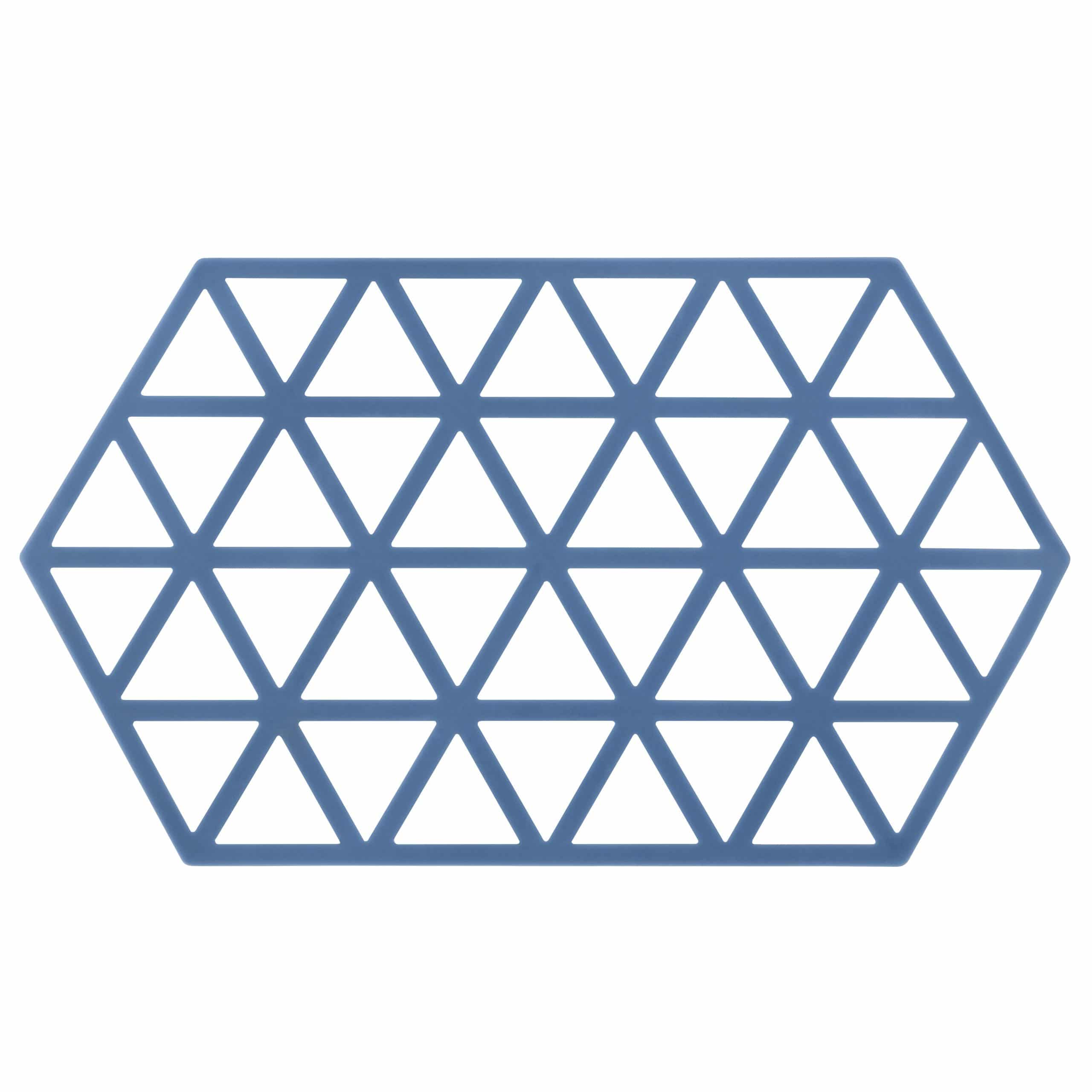 Krumble Hexagon Pannenonderzetter – brede blauwe silicone bescherming
