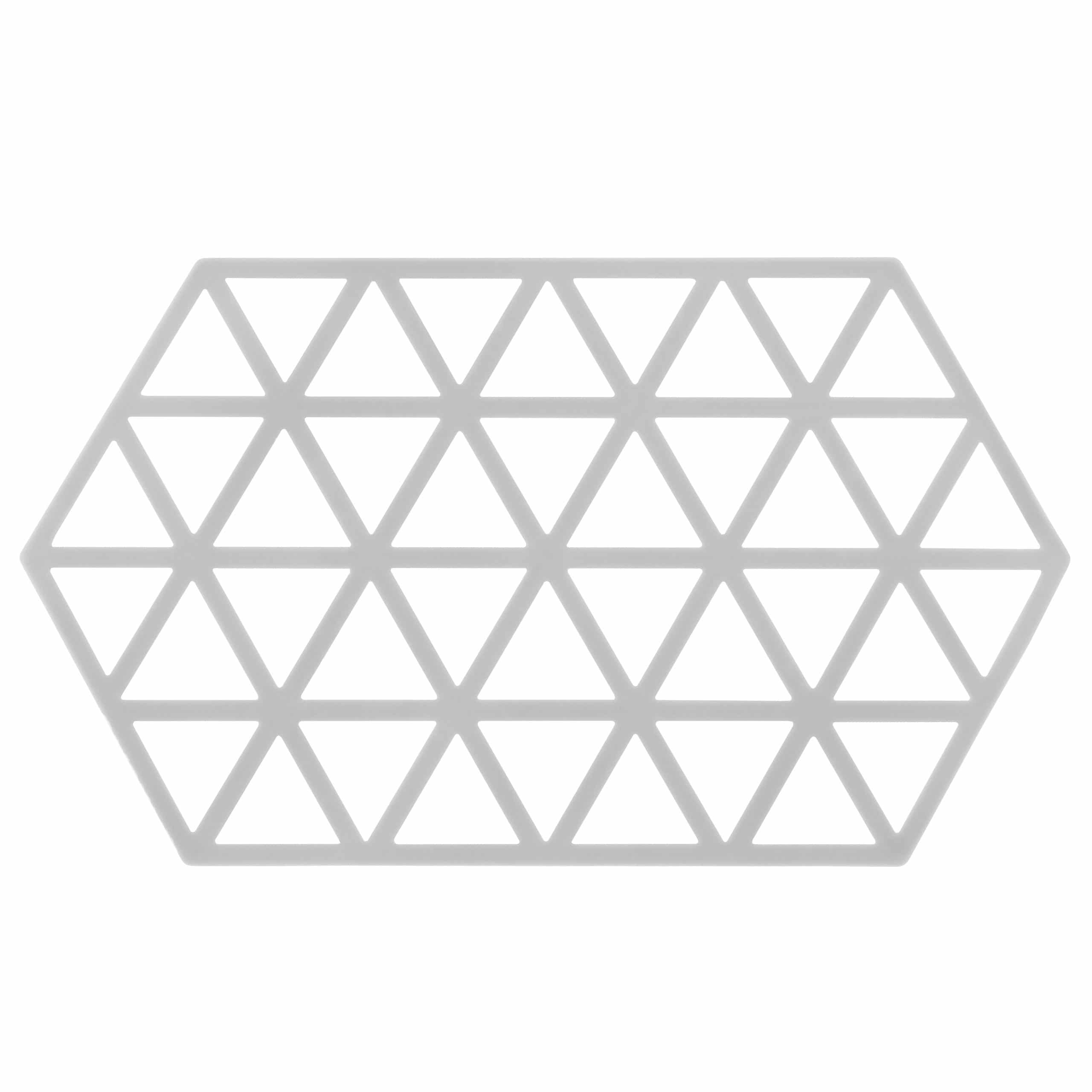Krumble Hexagon Pannenonderzetter – Brede Grijze Siliconenbescherming (14×24 cm)