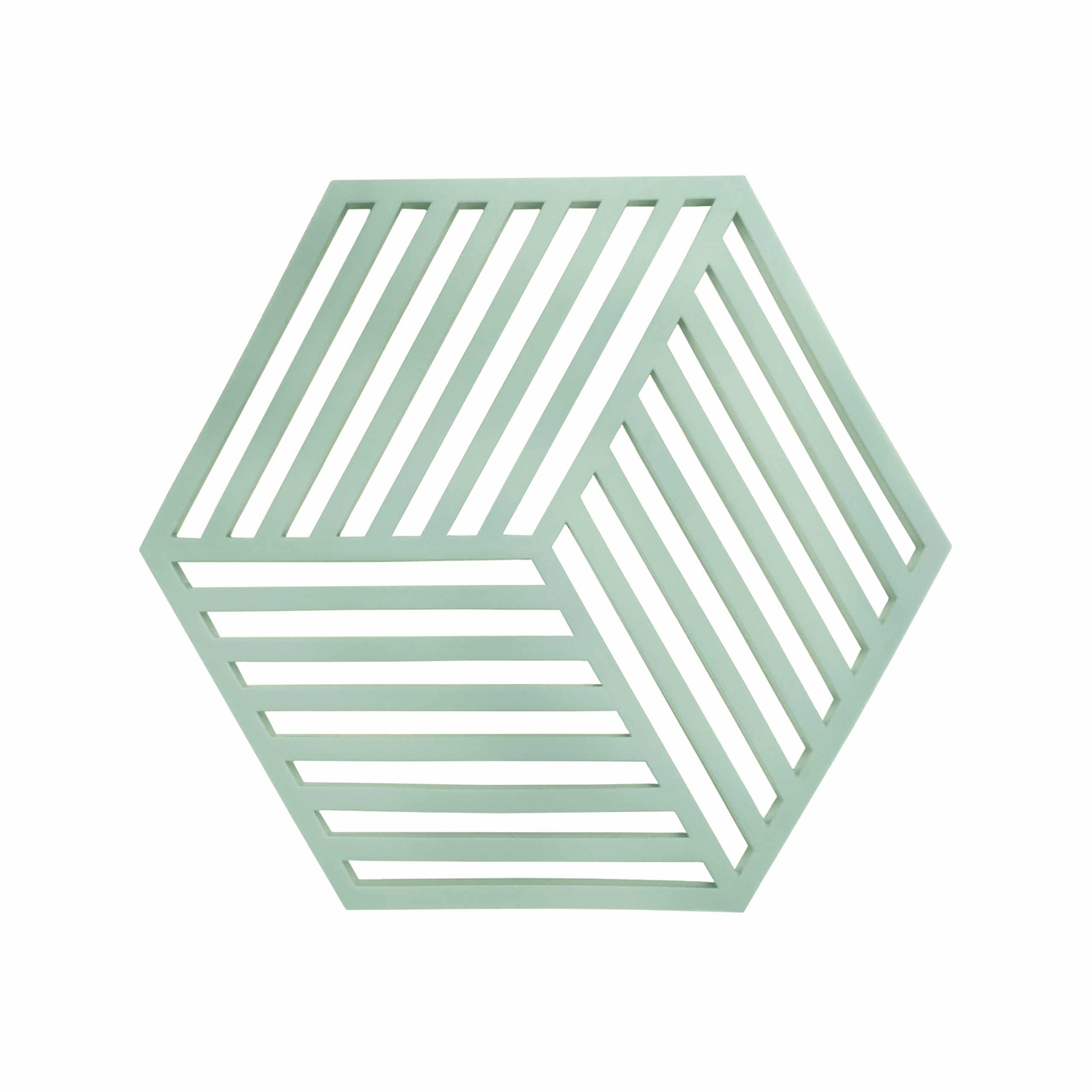 Krumble Hexagon pannenonderzetter – groen, hittebestendig siliconen, 16 × 14 cm