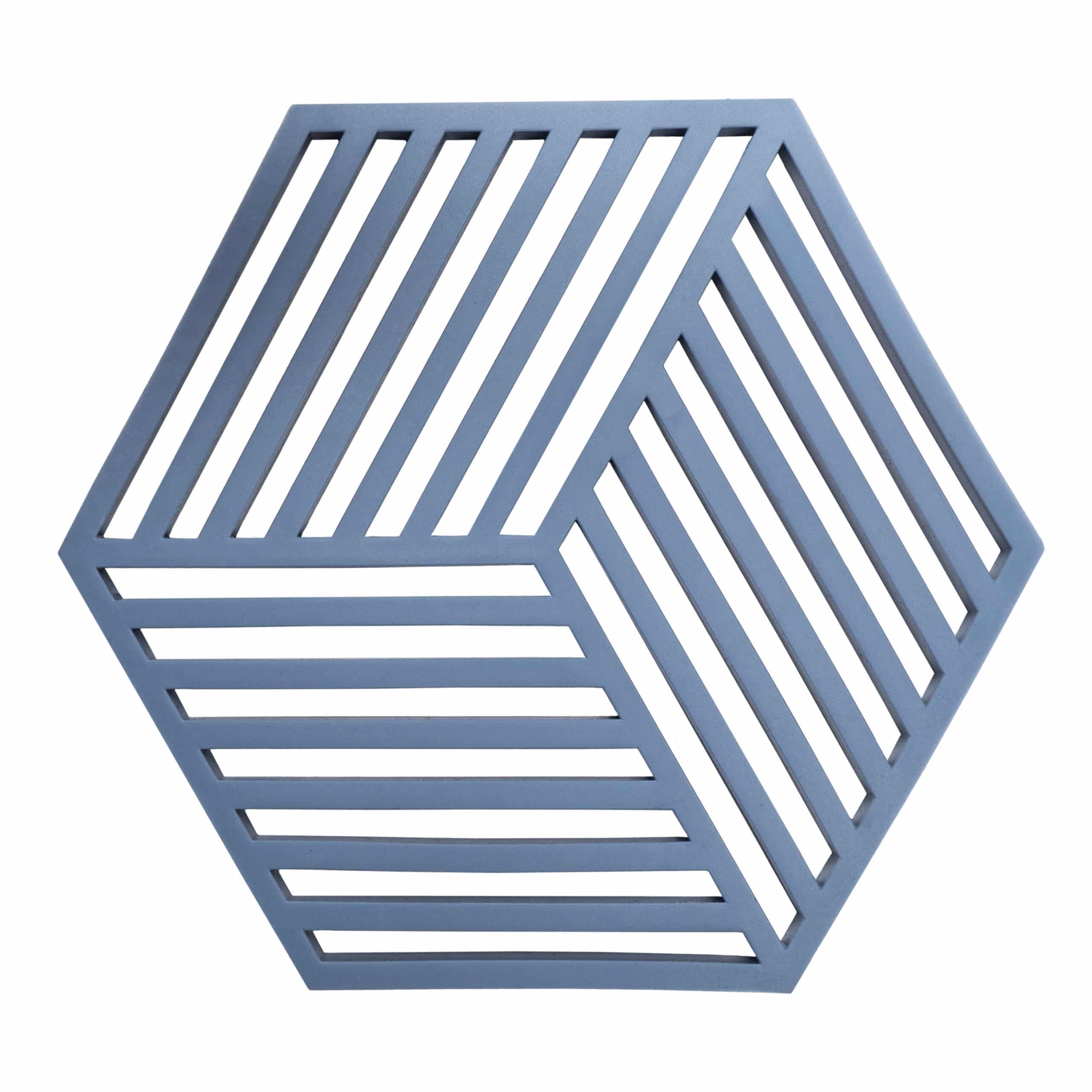 Krumble Hexagon Pannenonderzetter – Stijlvol Blauw Siliconen (16×14 cm)
