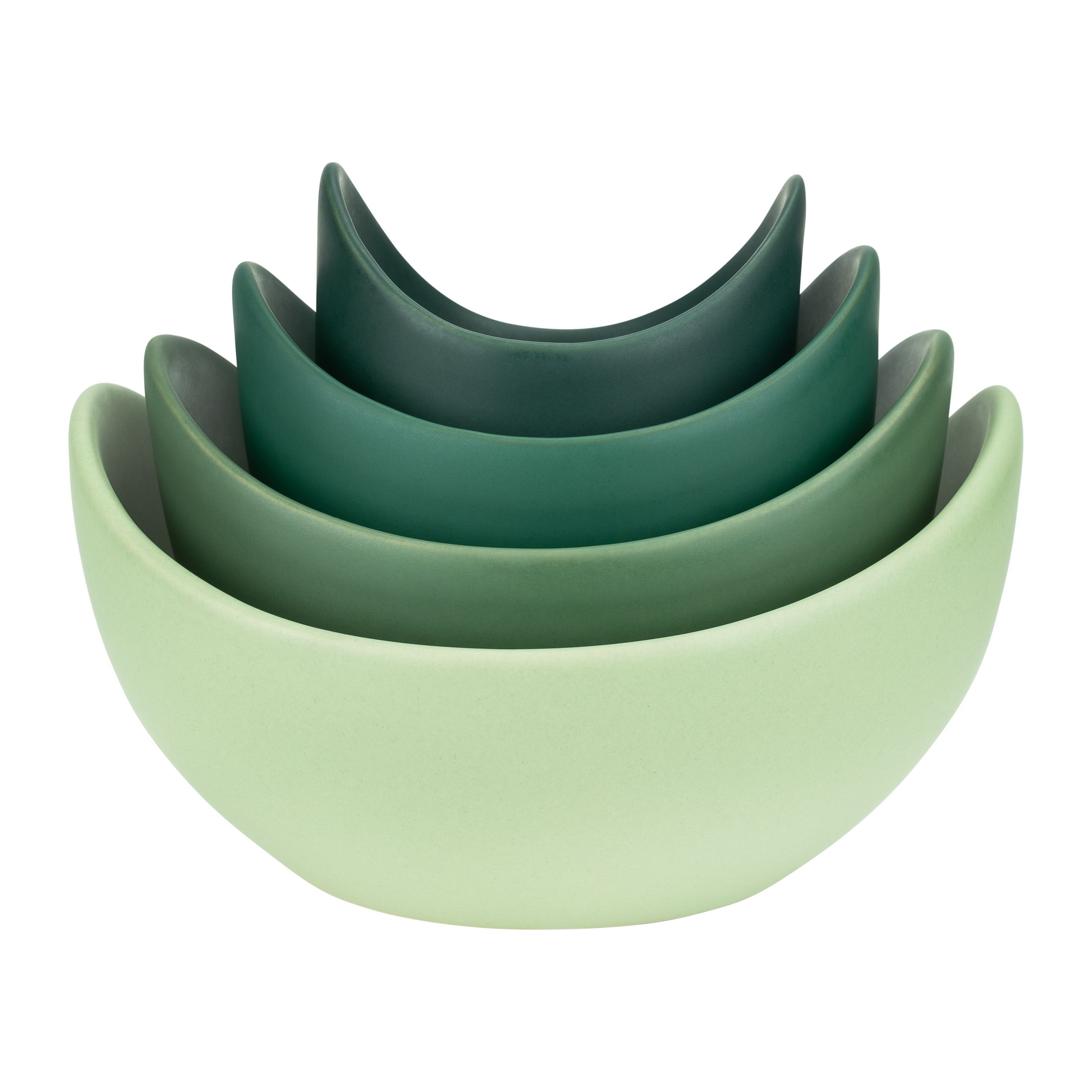 Krumble keramische schaaltjes set – 4 groene kommen, stijlvol & functioneel