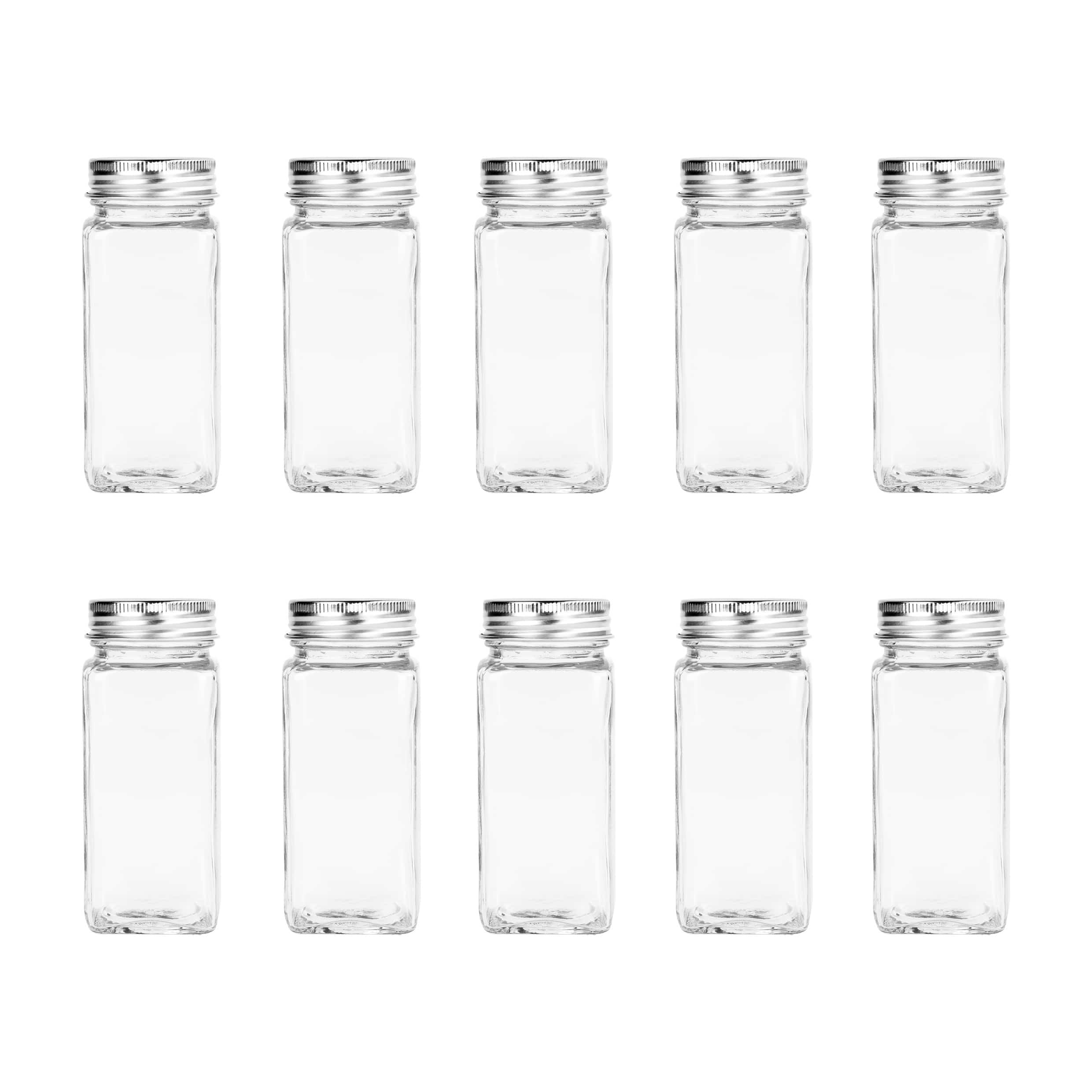 Krumble kruidenpotjes set van 10 – transparant glas met deksel (120 ml)