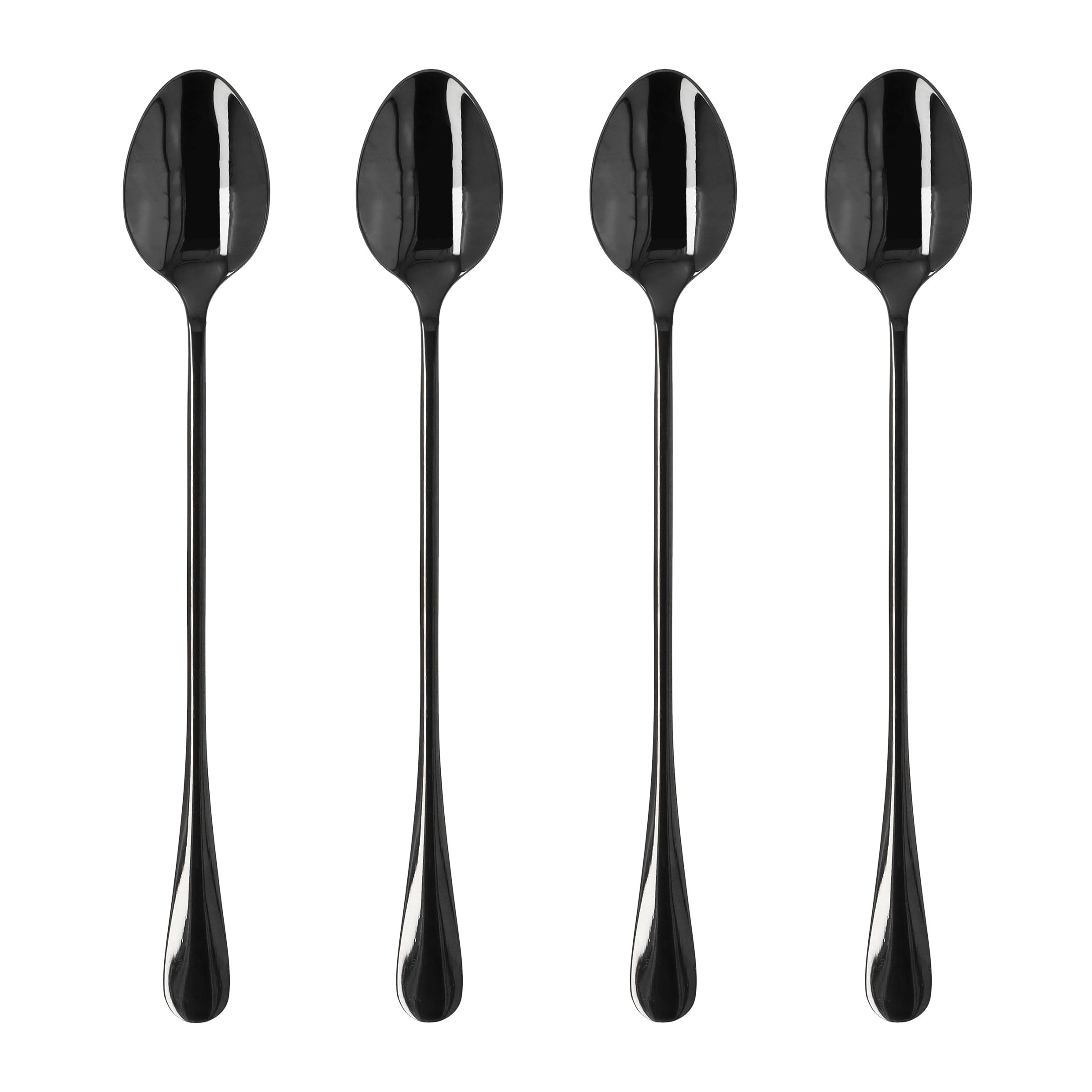 Krumble Latte Macchiato Lepelset – 4 Stuks Zwart, Stijlvol & Praktisch