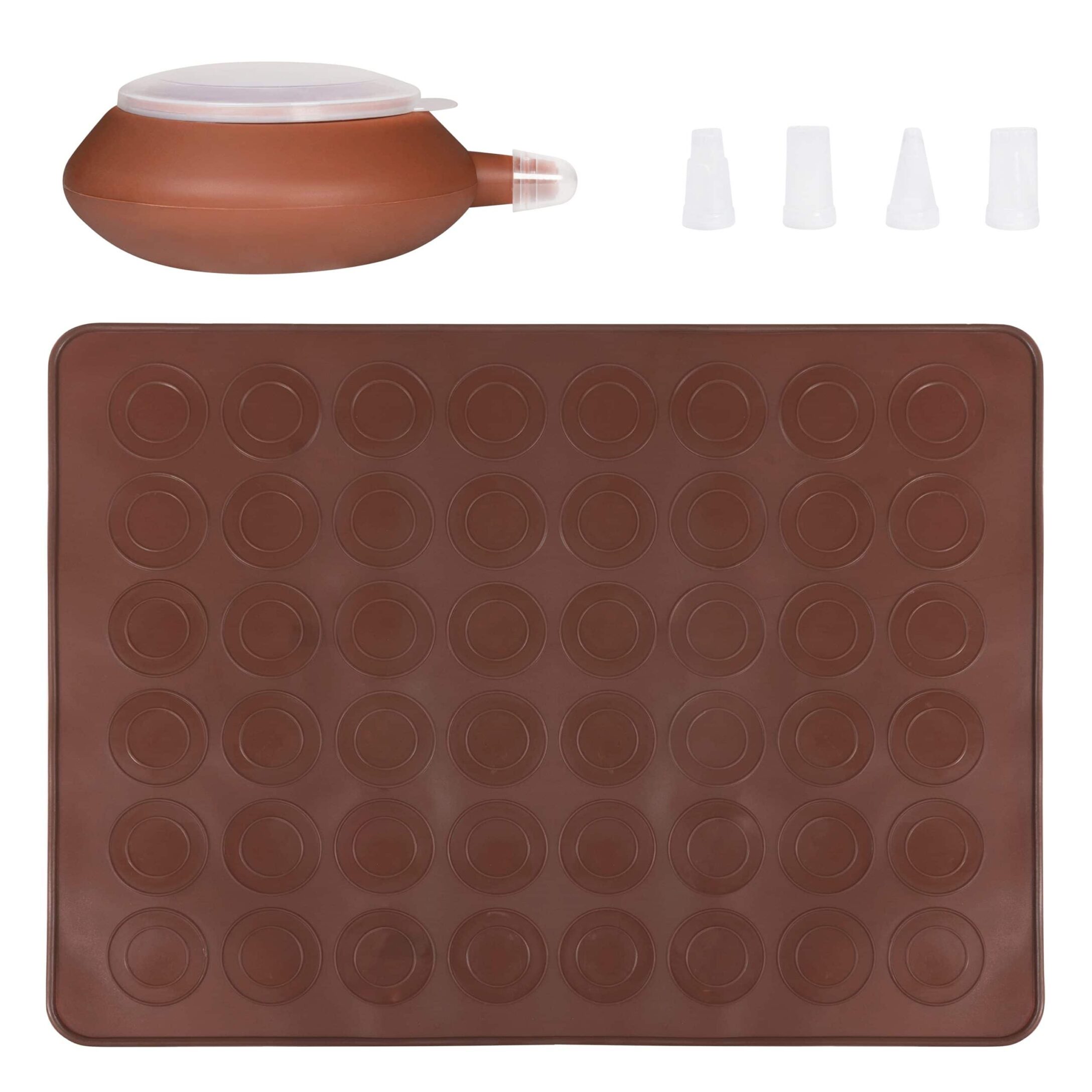 Krumble Macaron Bakset met 4 Spuitmondjes – 28 × 37 cm Siliconen