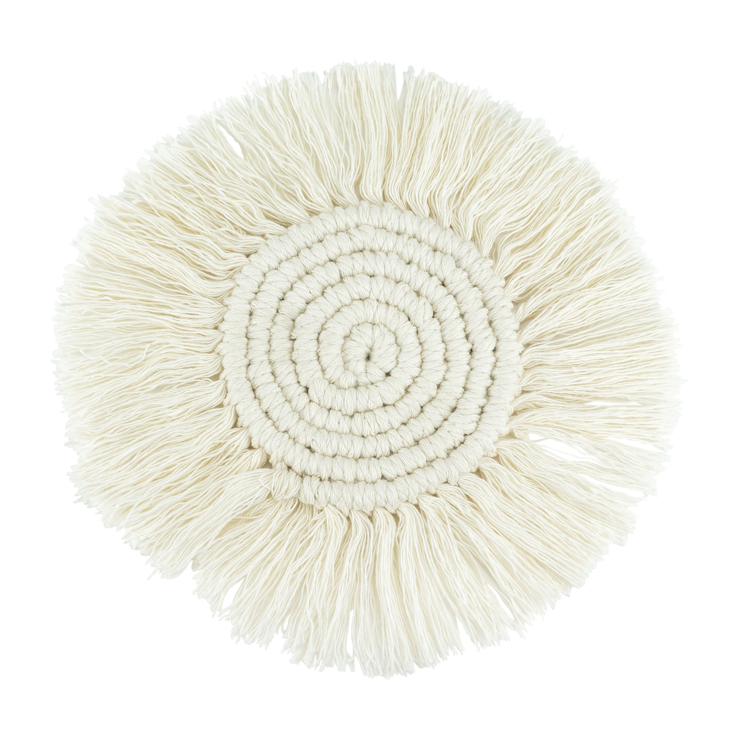 Krumble macramé onderzetter van katoen – bohemian stijl – 18 cm