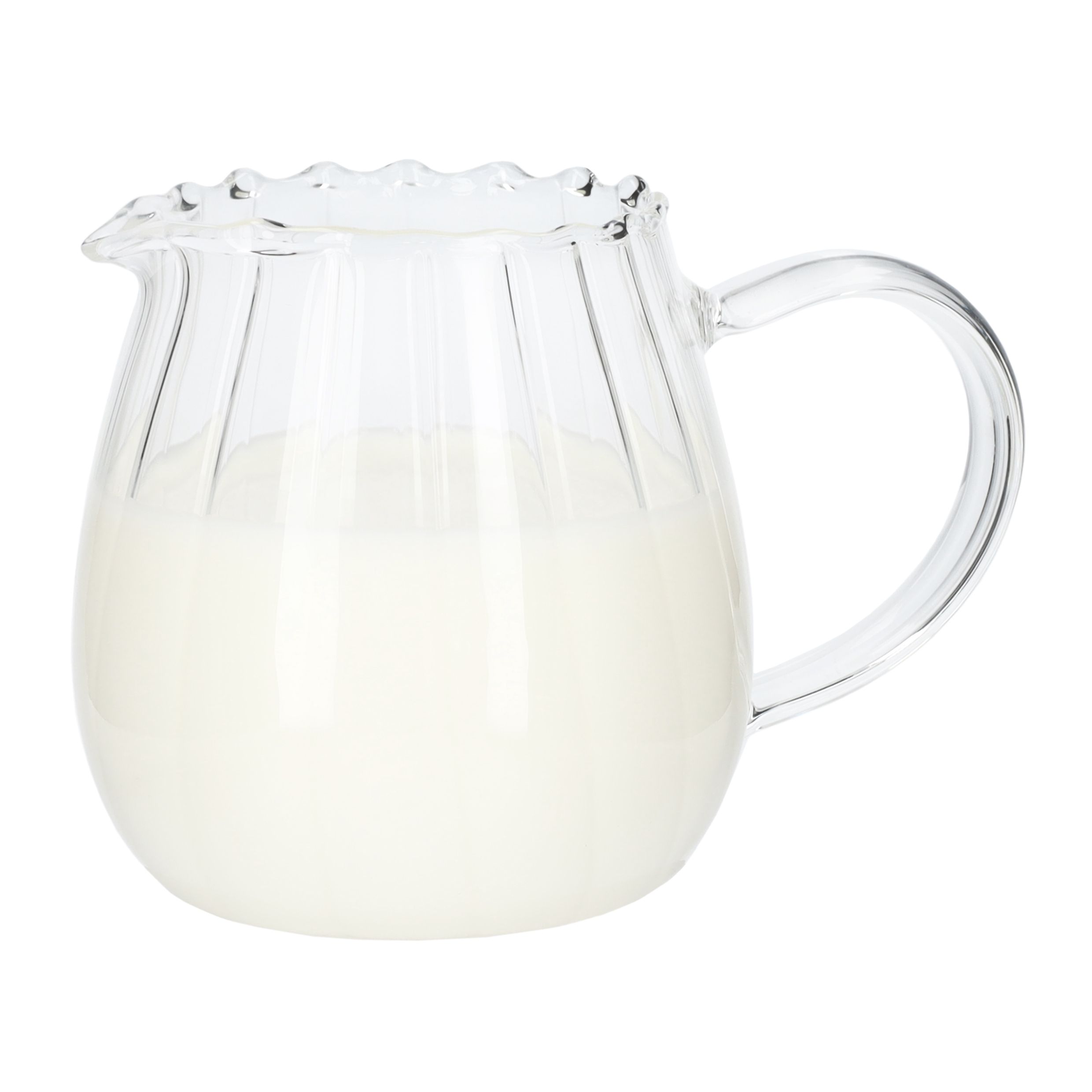 Krumble Retro melkkan – Stijlvol glas voor elke koffie‑moment